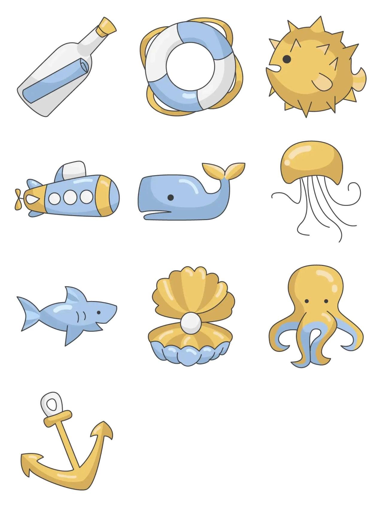 Sea word Animals,Gag sticker pack for Whatsapp, Telegram, Signal, and others chatting and message apps