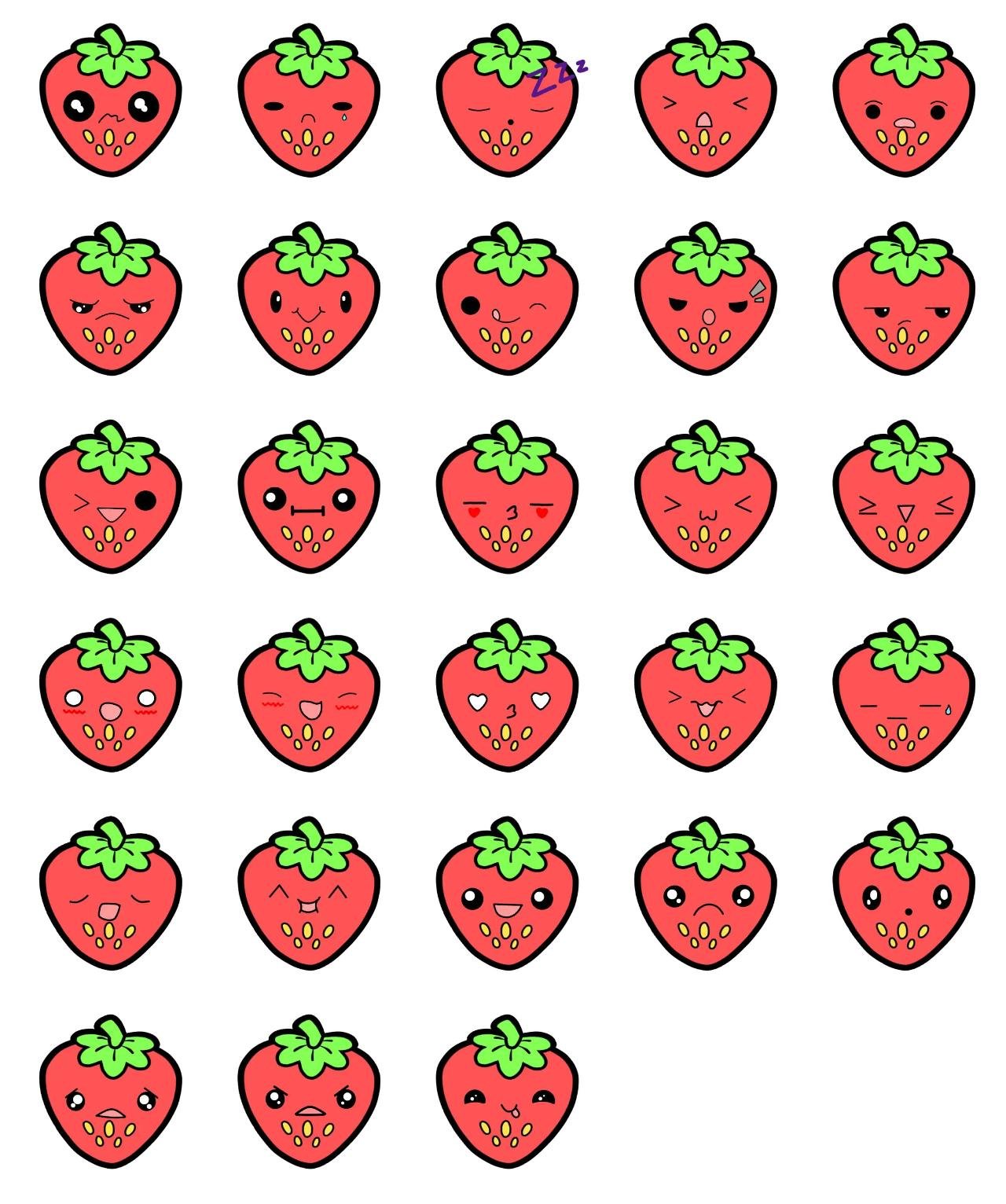 New Sweet Strawberry 1 Food/Drink,Etc. sticker pack for Whatsapp, Telegram, Signal, and others chatting and message apps