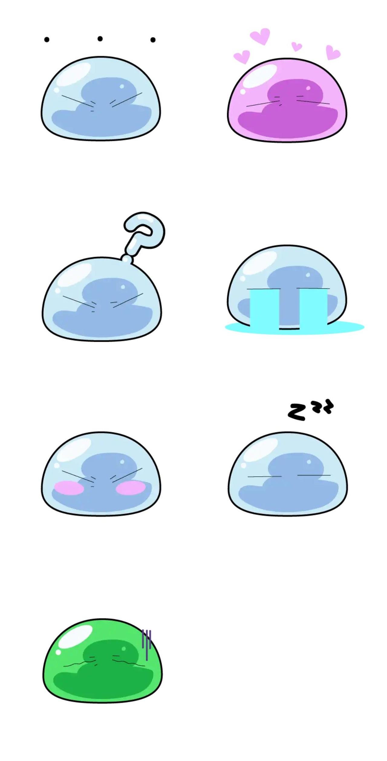 Slime Animation/Cartoon,Etc. sticker pack for Whatsapp, Telegram, Signal, and others chatting and message apps