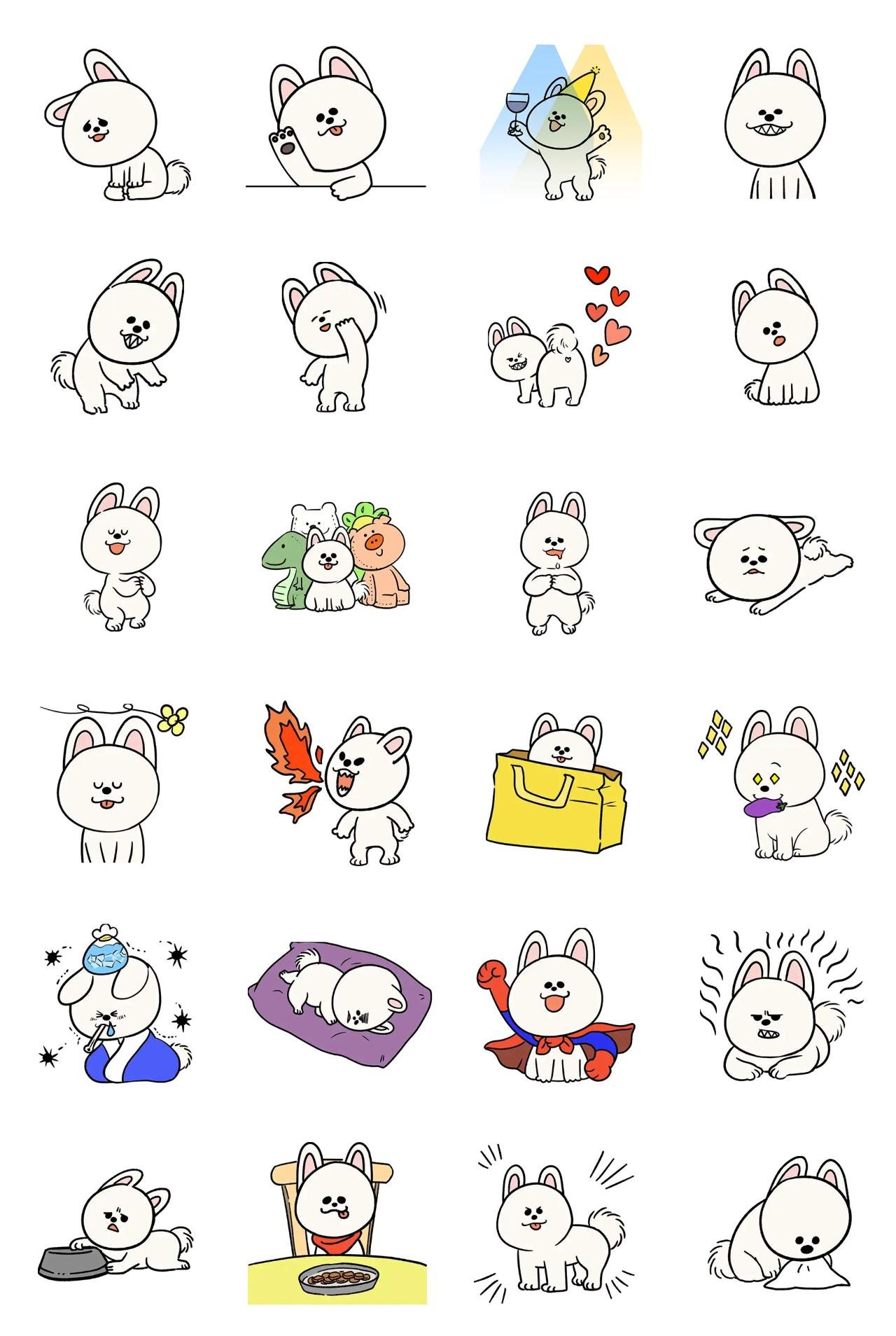 [WANDU]a pup who acts like a human being Animals sticker pack for Whatsapp, Telegram, Signal, and others chatting and message apps