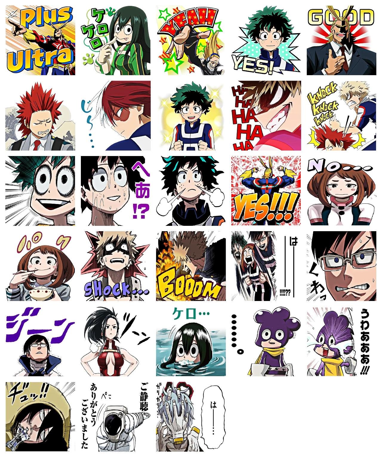 My Hero Academia #2 Anime, My Hero Academia sticker pack for Whatsapp, Telegram, Signal, and others chatting and message apps