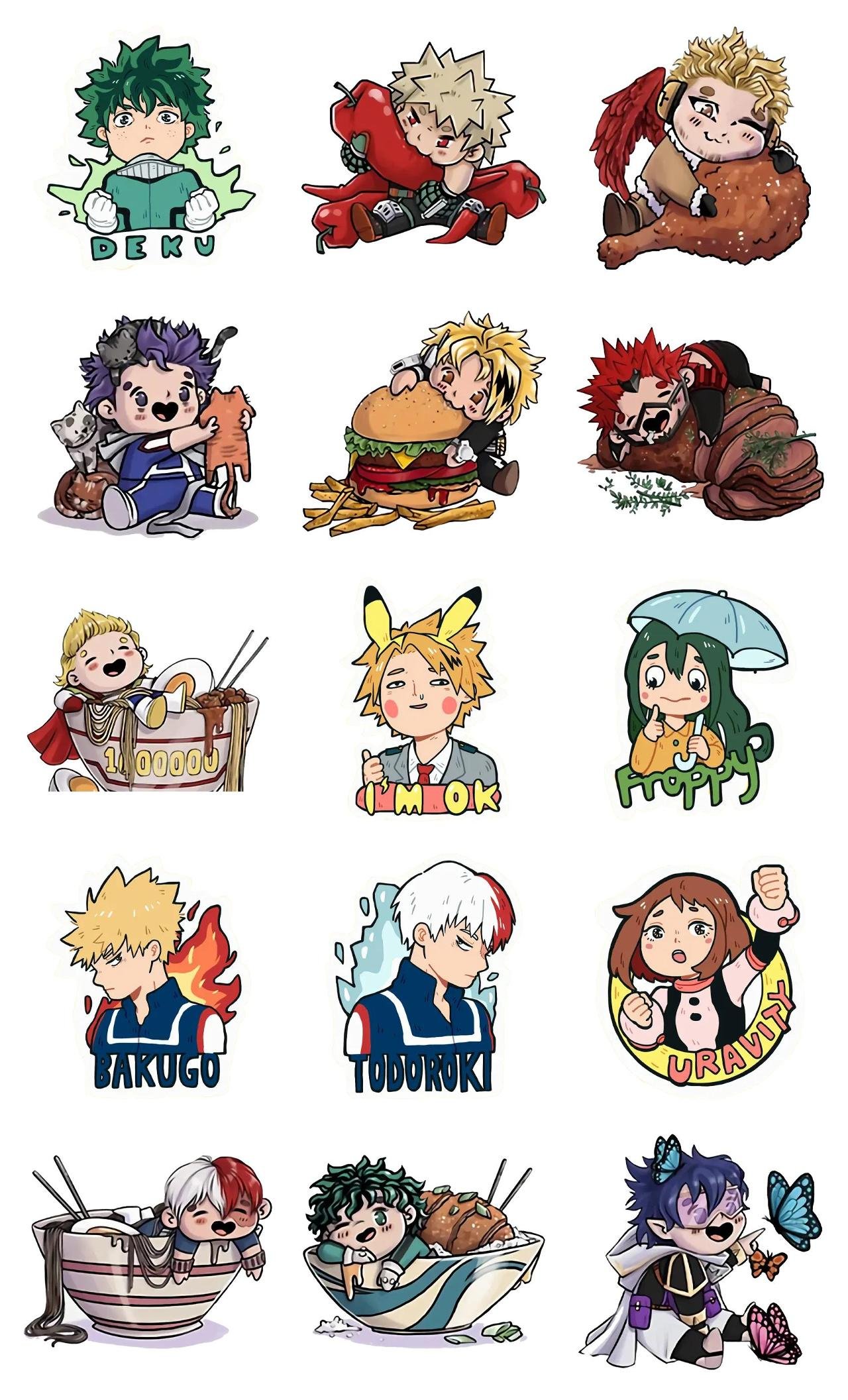 My Hero Academia #30 Anime, My Hero Academia sticker pack for Whatsapp, Telegram, Signal, and others chatting and message apps