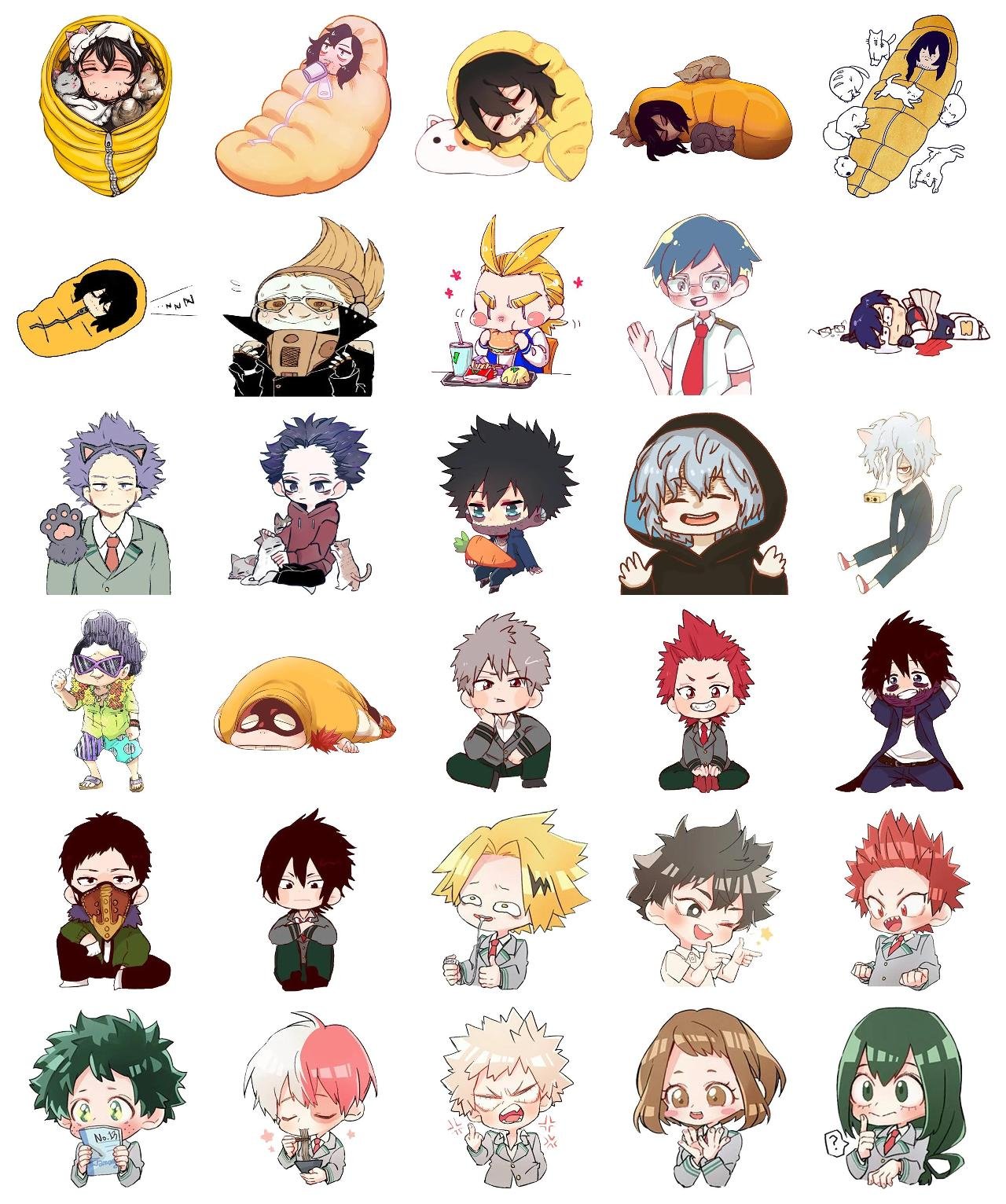 My Hero Academia #6 Anime, My Hero Academia sticker pack for Whatsapp, Telegram, Signal, and others chatting and message apps