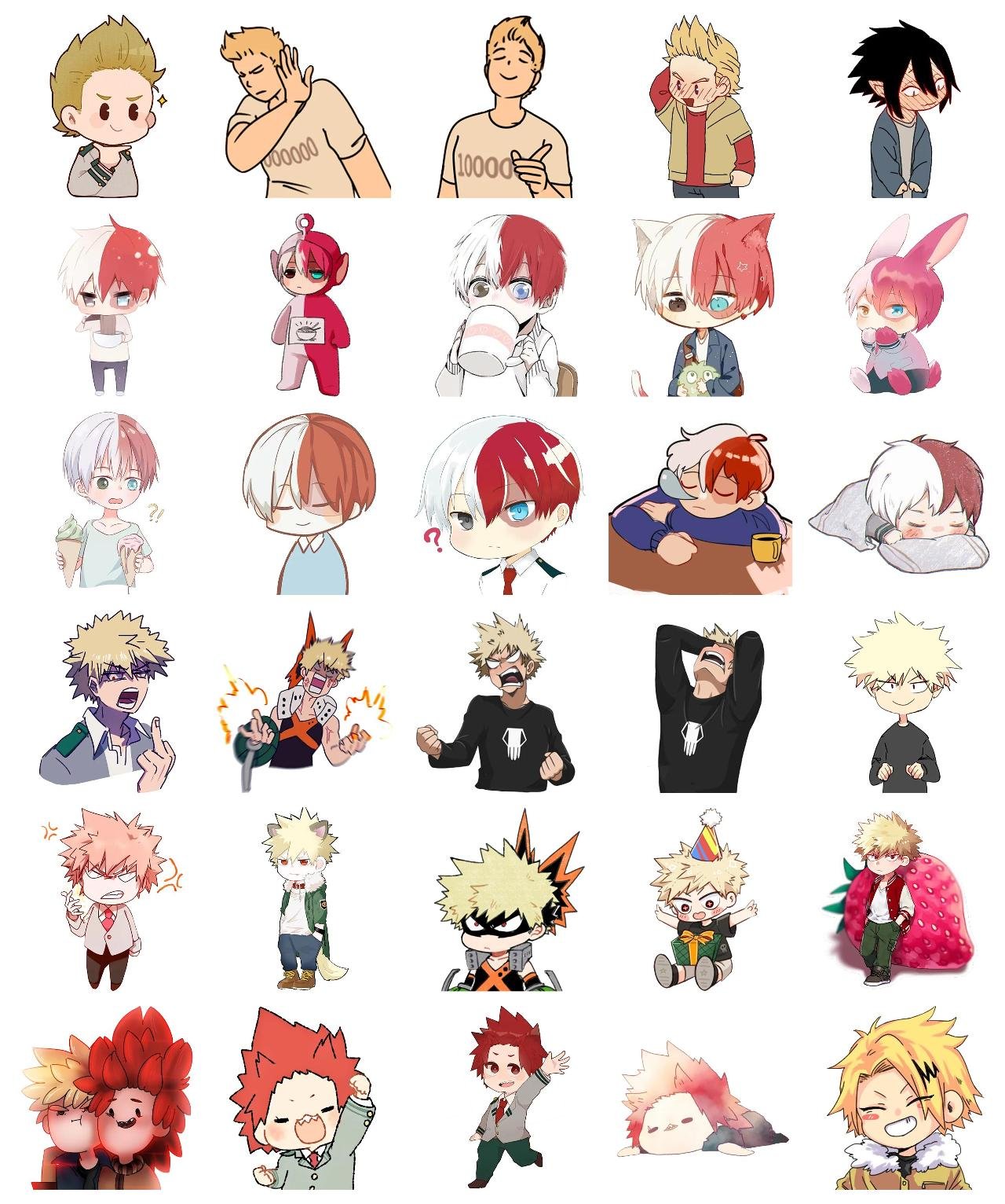 My Hero Academia #8 Anime, My Hero Academia sticker pack for Whatsapp, Telegram, Signal, and others chatting and message apps