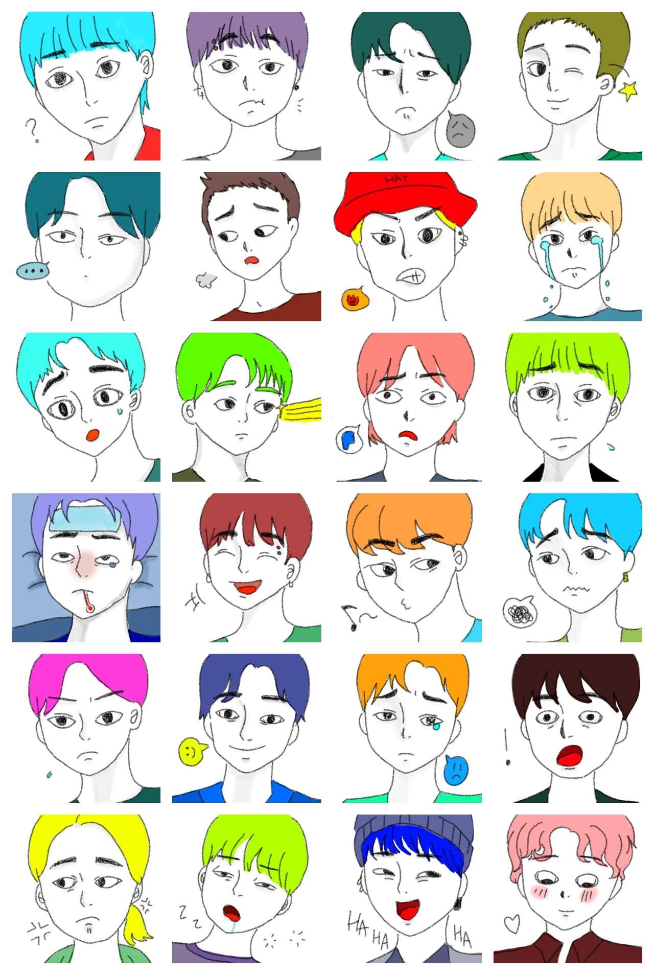 Facial expression People sticker pack for Whatsapp, Telegram, Signal, and others chatting and message apps