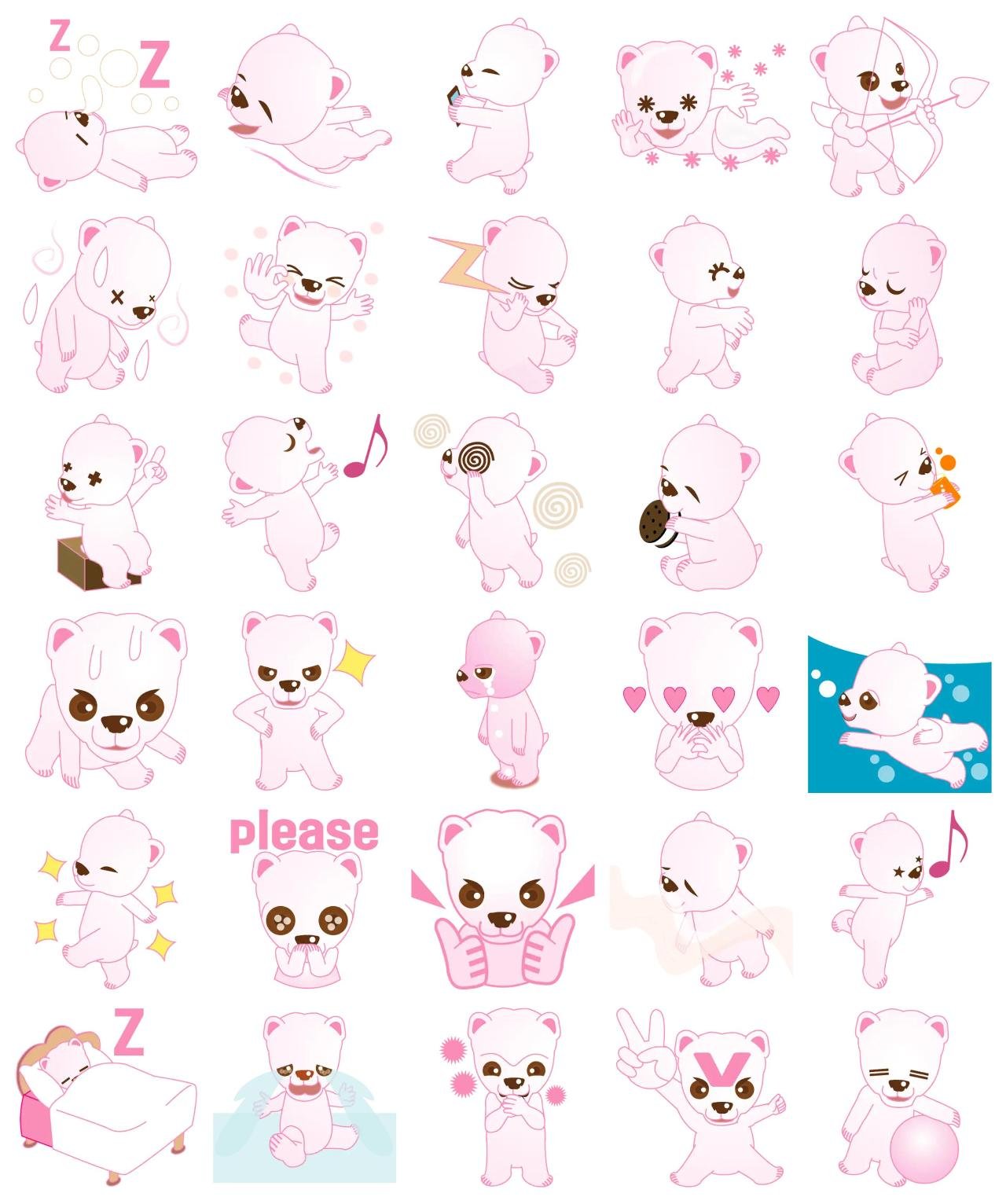 Pink jelly bear Animation/Cartoon,Animals sticker pack for Whatsapp, Telegram, Signal, and others chatting and message apps
