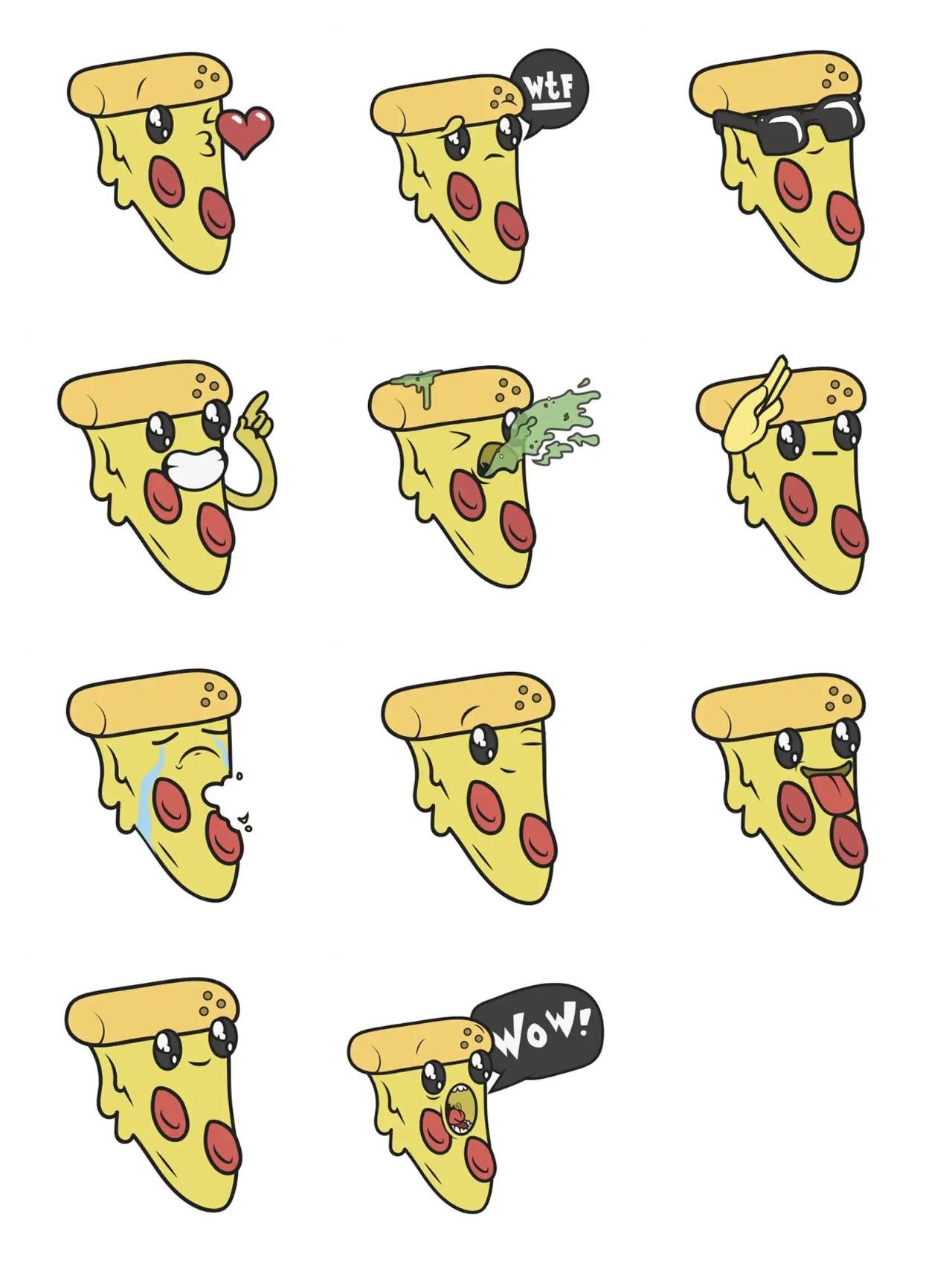 Pizza X Animation/Cartoon,Food/Drink sticker pack for Whatsapp, Telegram, Signal, and others chatting and message apps