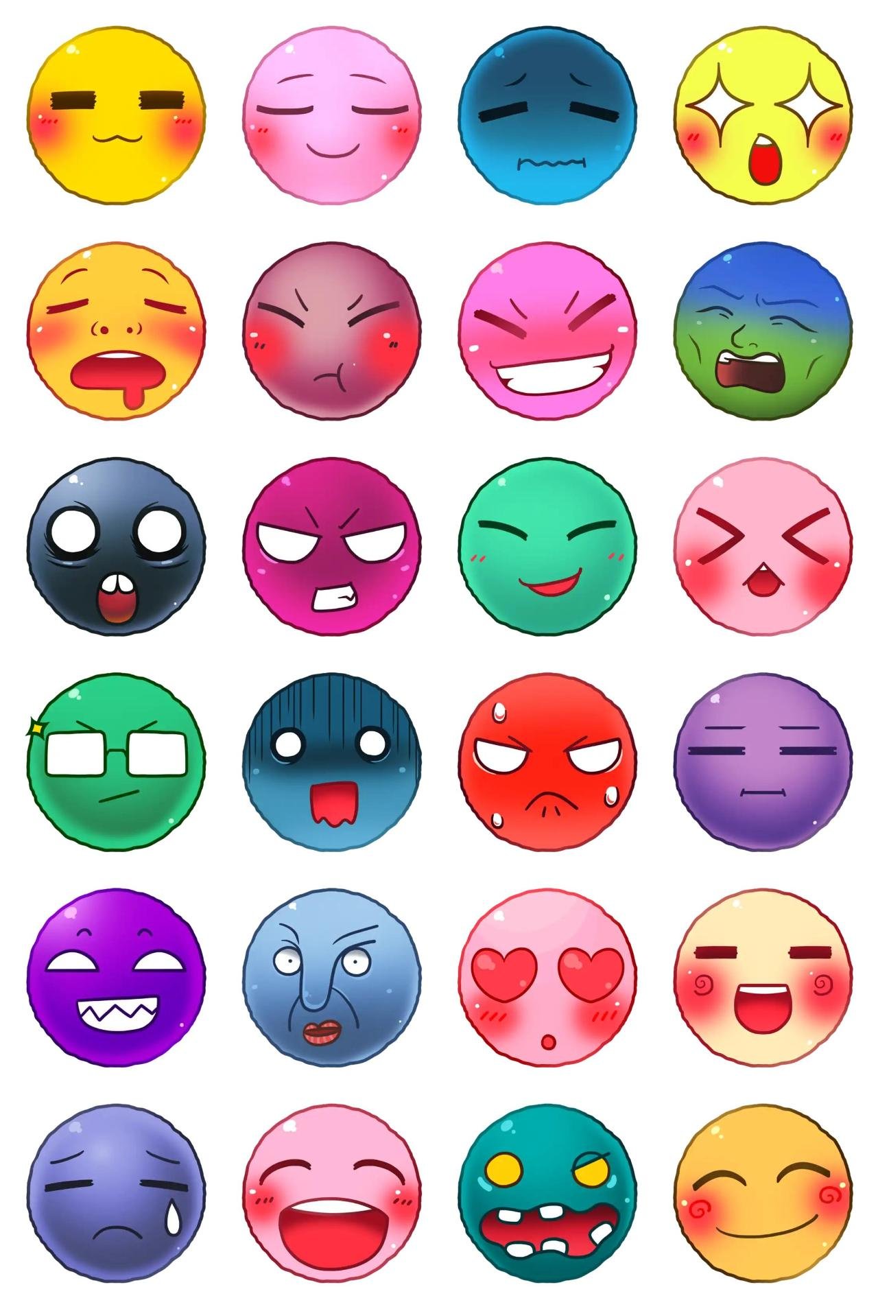 Full moon emoticon Celebrity,Gag sticker pack for Whatsapp, Telegram, Signal, and others chatting and message apps