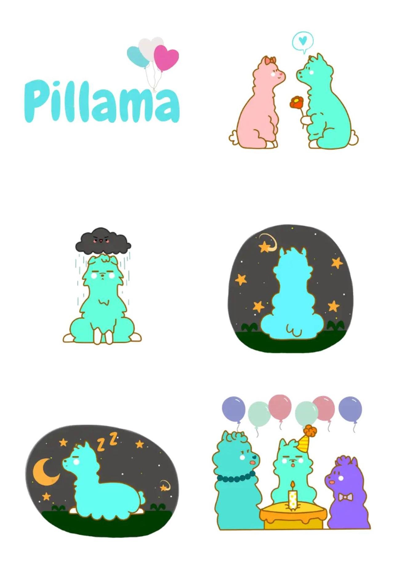 Pillama Animation/Cartoon sticker pack for Whatsapp, Telegram, Signal, and others chatting and message apps