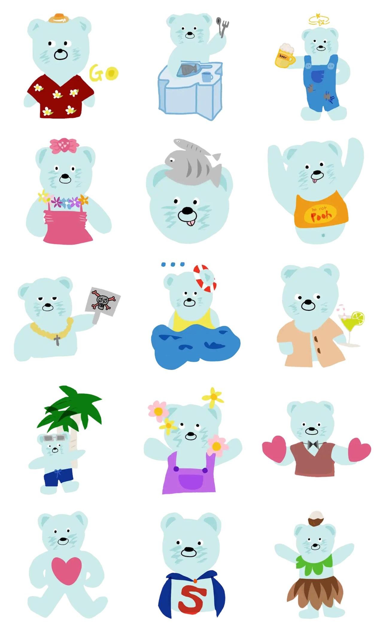 polar bear's life Animation/Cartoon,Animals sticker pack for Whatsapp, Telegram, Signal, and others chatting and message apps