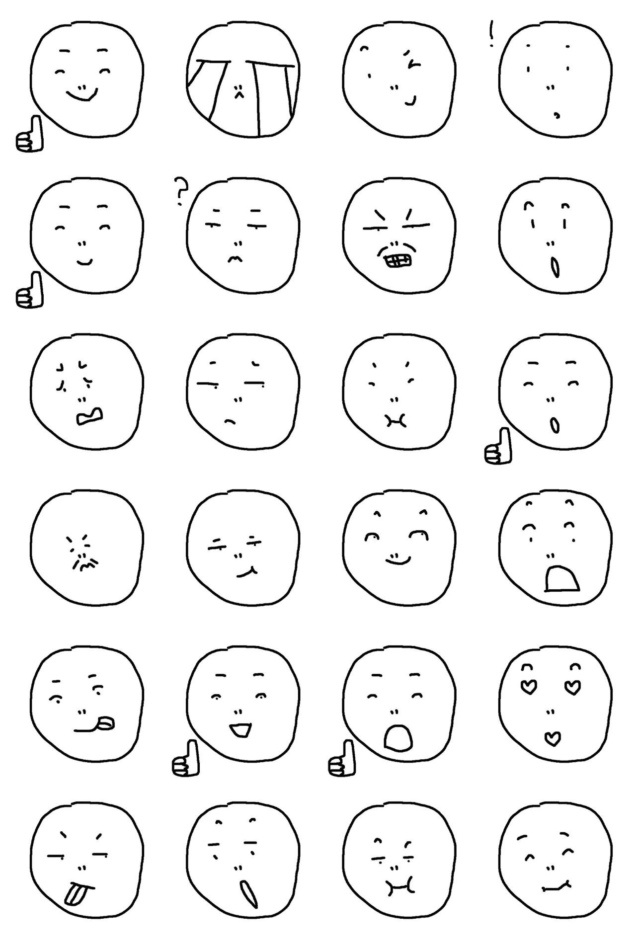 funny round face 1 Gag,People sticker pack for Whatsapp, Telegram, Signal, and others chatting and message apps