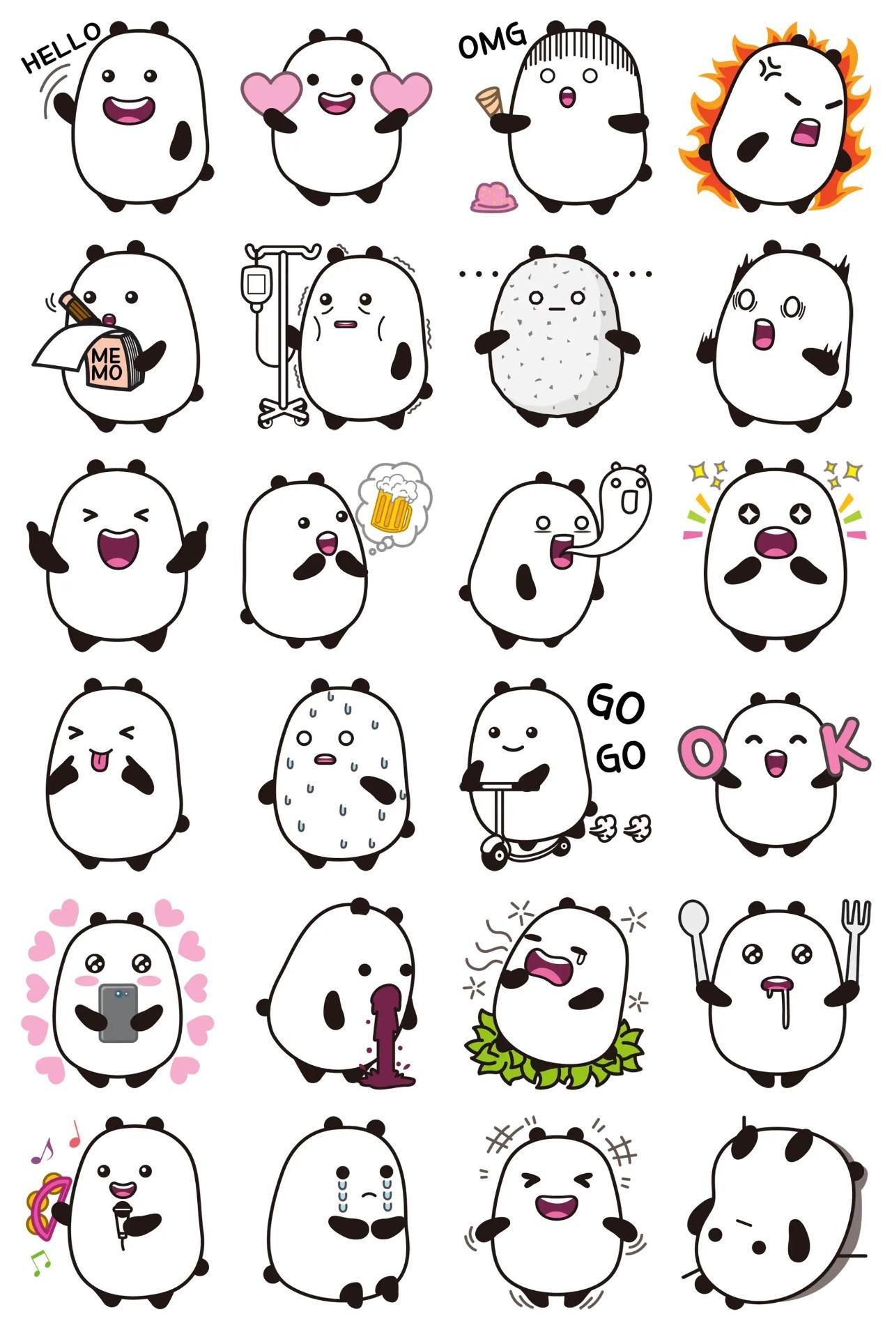 minipanda Animals,Gag sticker pack for Whatsapp, Telegram, Signal, and others chatting and message apps