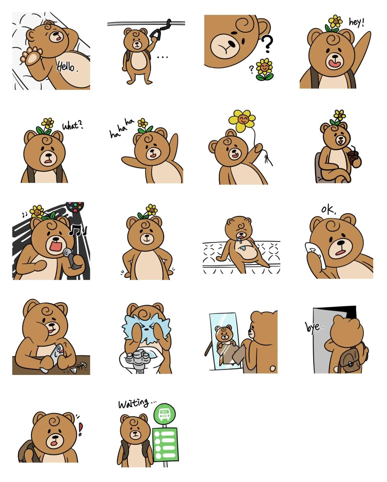 Bear the student Animals sticker pack for Whatsapp, Telegram, Signal, and others chatting and message apps