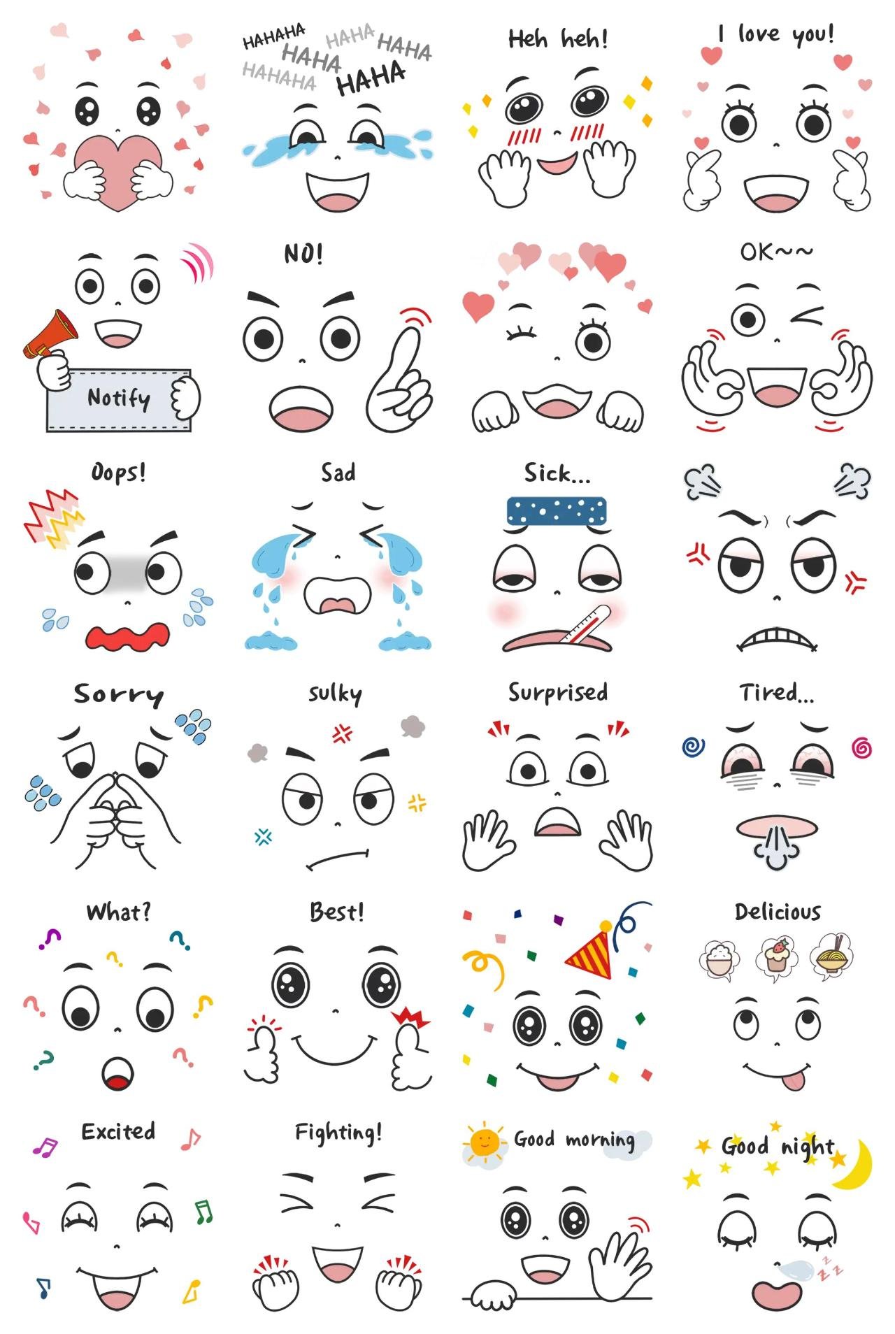 Emotional filling! Big eyes Animation/Cartoon,People sticker pack for Whatsapp, Telegram, Signal, and others chatting and message apps