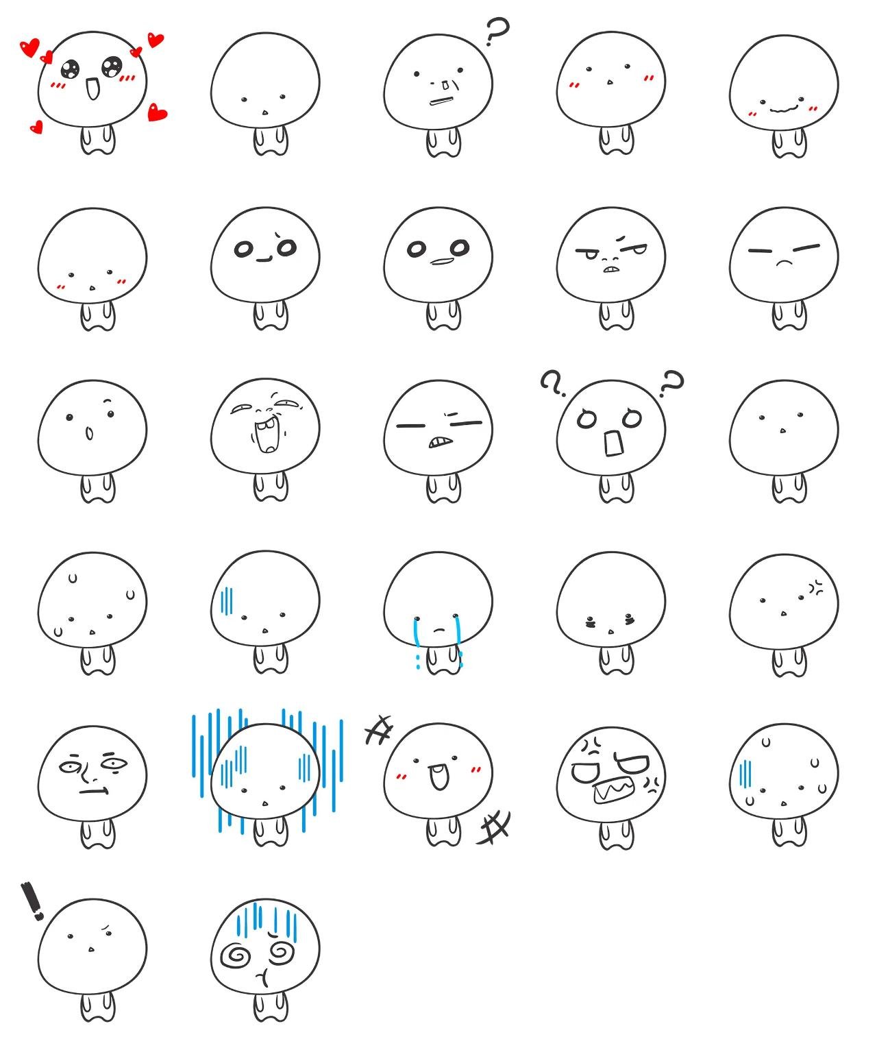 Cute round face Gag,People sticker pack for Whatsapp, Telegram, Signal, and others chatting and message apps