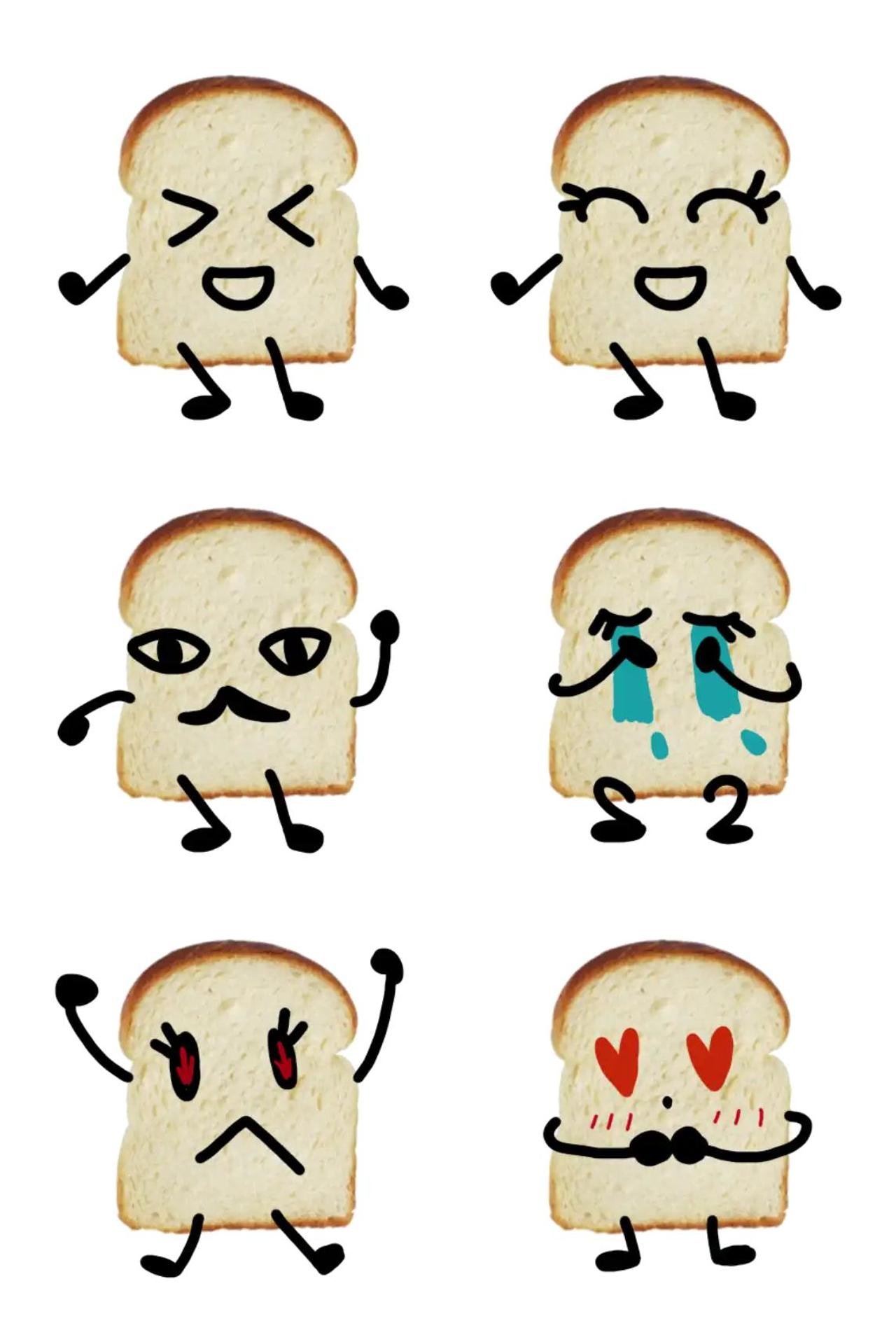 HELLO bread Animation/Cartoon,Gag sticker pack for Whatsapp, Telegram, Signal, and others chatting and message apps