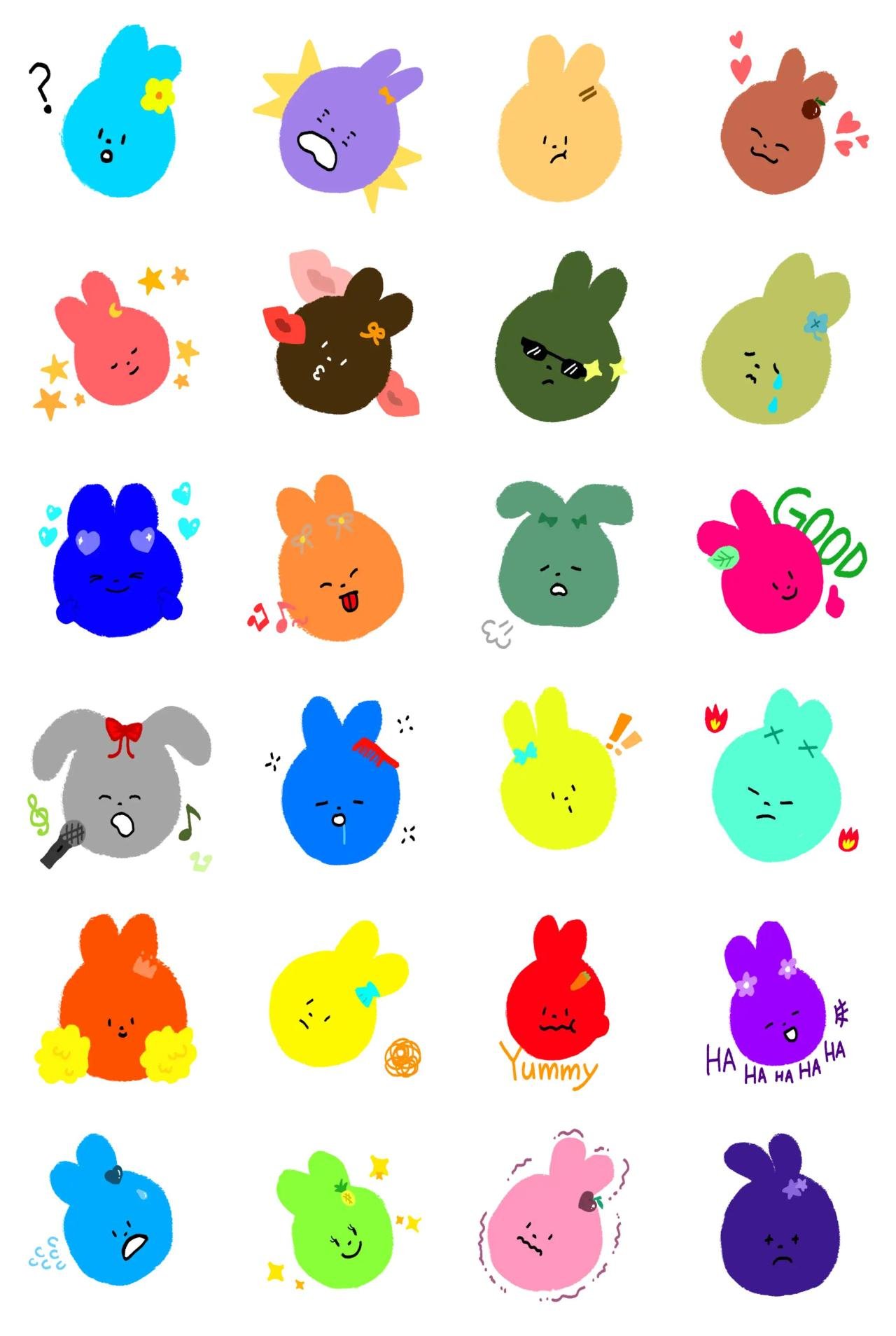 Rabbit's Expression Animals sticker pack for Whatsapp, Telegram, Signal, and others chatting and message apps