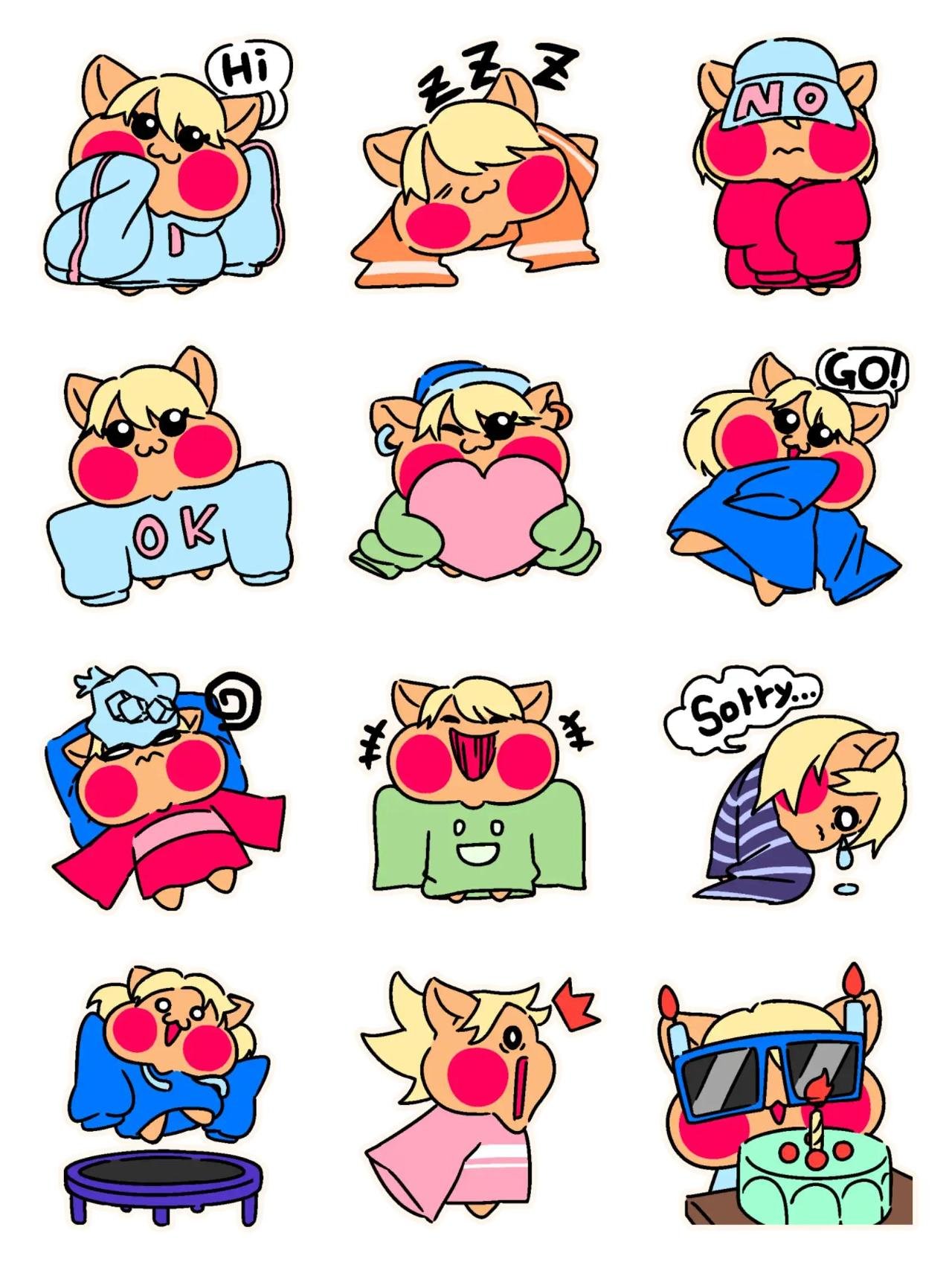 Yellowee sticker pack Animation/Cartoon,Animals sticker pack for Whatsapp, Telegram, Signal, and others chatting and message apps