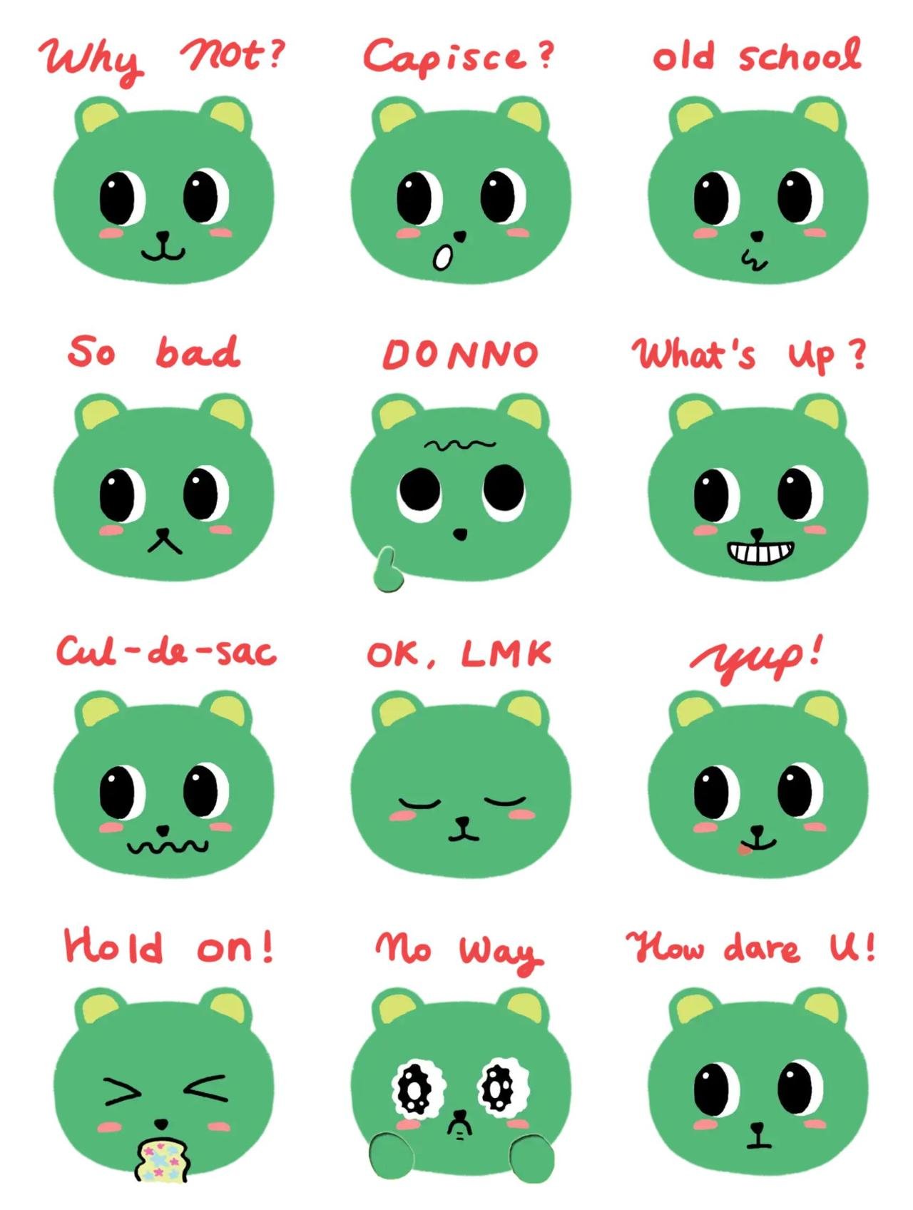 Greeny B. hello Animation/Cartoon,Animals sticker pack for Whatsapp, Telegram, Signal, and others chatting and message apps