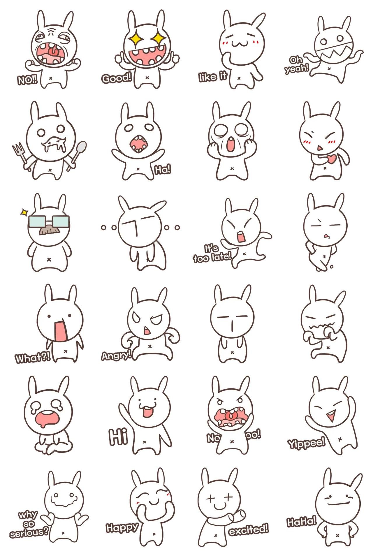 Angry Rabbit Sam Animals,Gag sticker pack for Whatsapp, Telegram, Signal, and others chatting and message apps