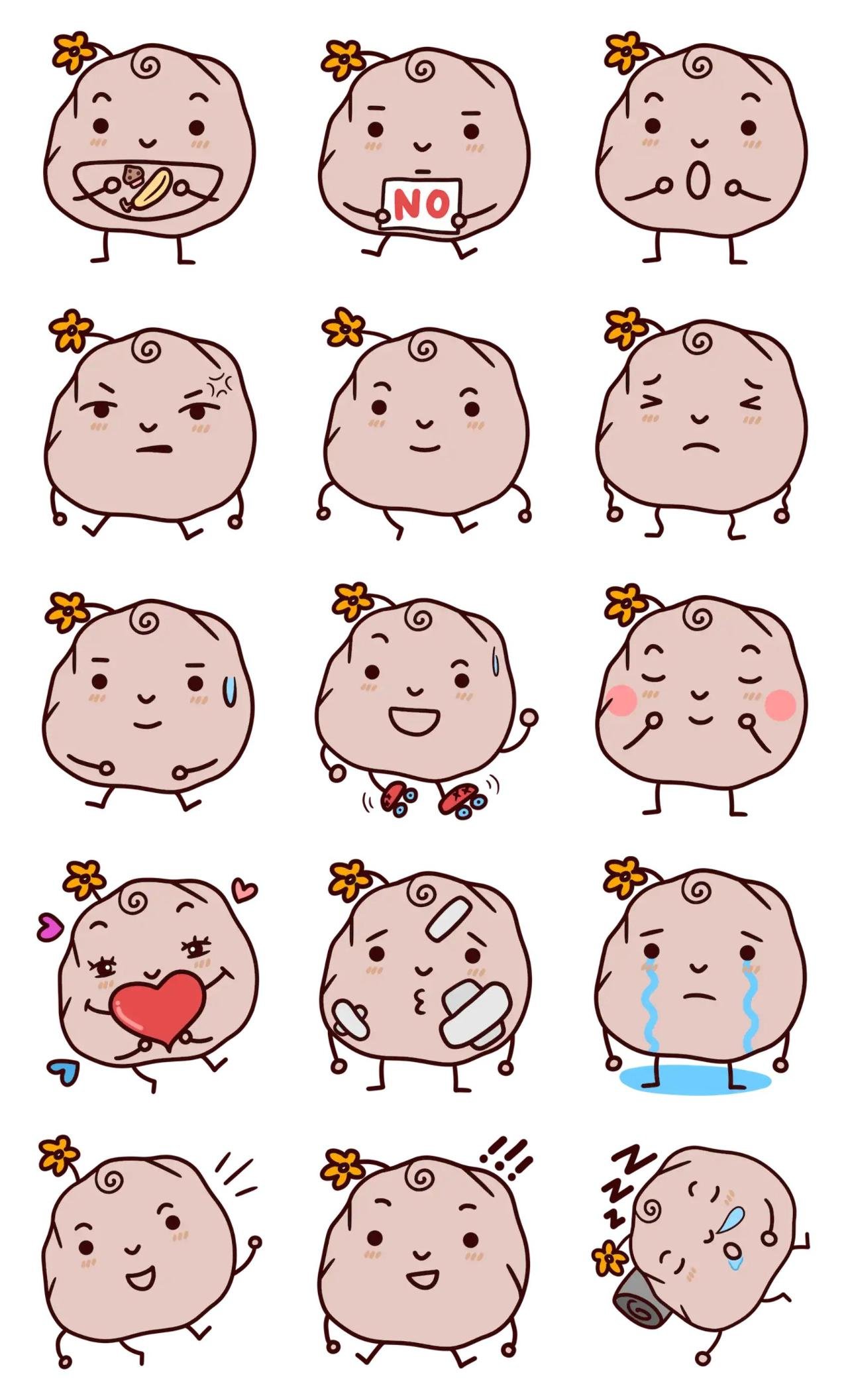 Flower Rock #2 Animation/Cartoon,Gag sticker pack for Whatsapp, Telegram, Signal, and others chatting and message apps