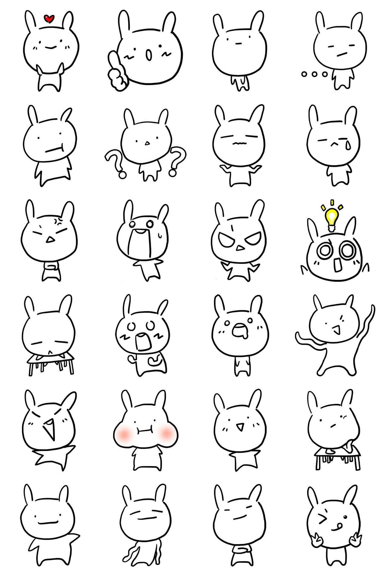 Lovely Cute Rabbit Booboo Animals,Gag sticker pack for Whatsapp, Telegram, Signal, and others chatting and message apps