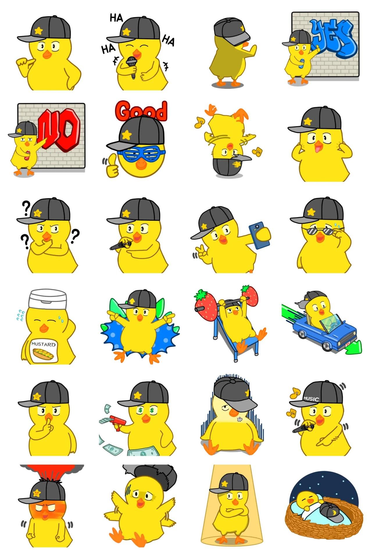 Sam the hip-hop chick Animals,Gag sticker pack for Whatsapp, Telegram, Signal, and others chatting and message apps
