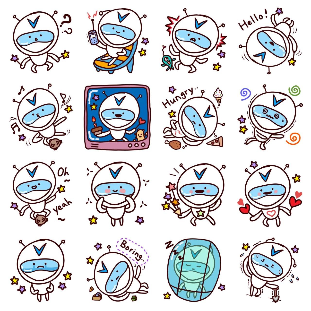 Moon Traveler #1 Animation/Cartoon,People sticker pack for Whatsapp, Telegram, Signal, and others chatting and message apps