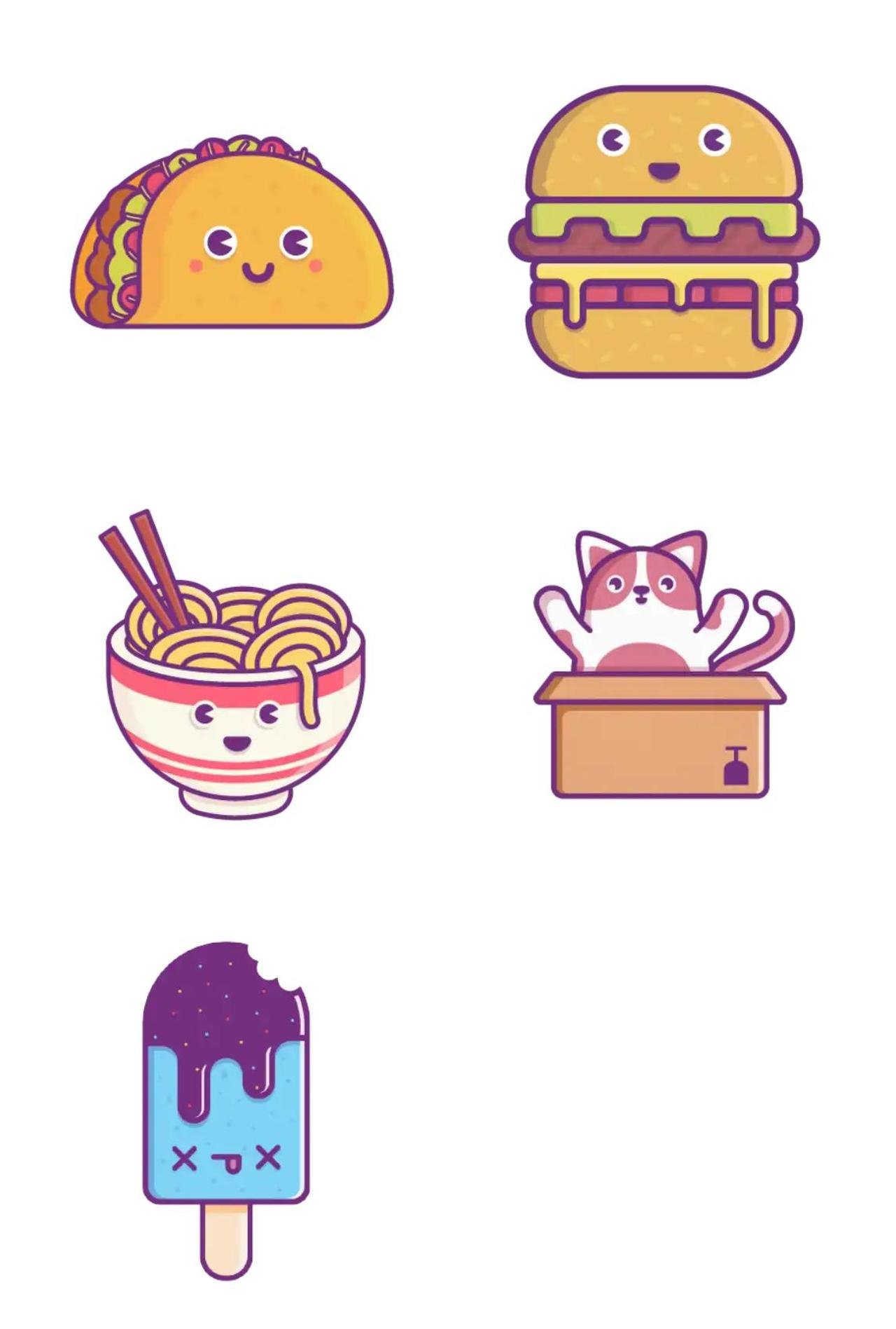 Food and Cats Animals,Food/Drink sticker pack for Whatsapp, Telegram, Signal, and others chatting and message apps