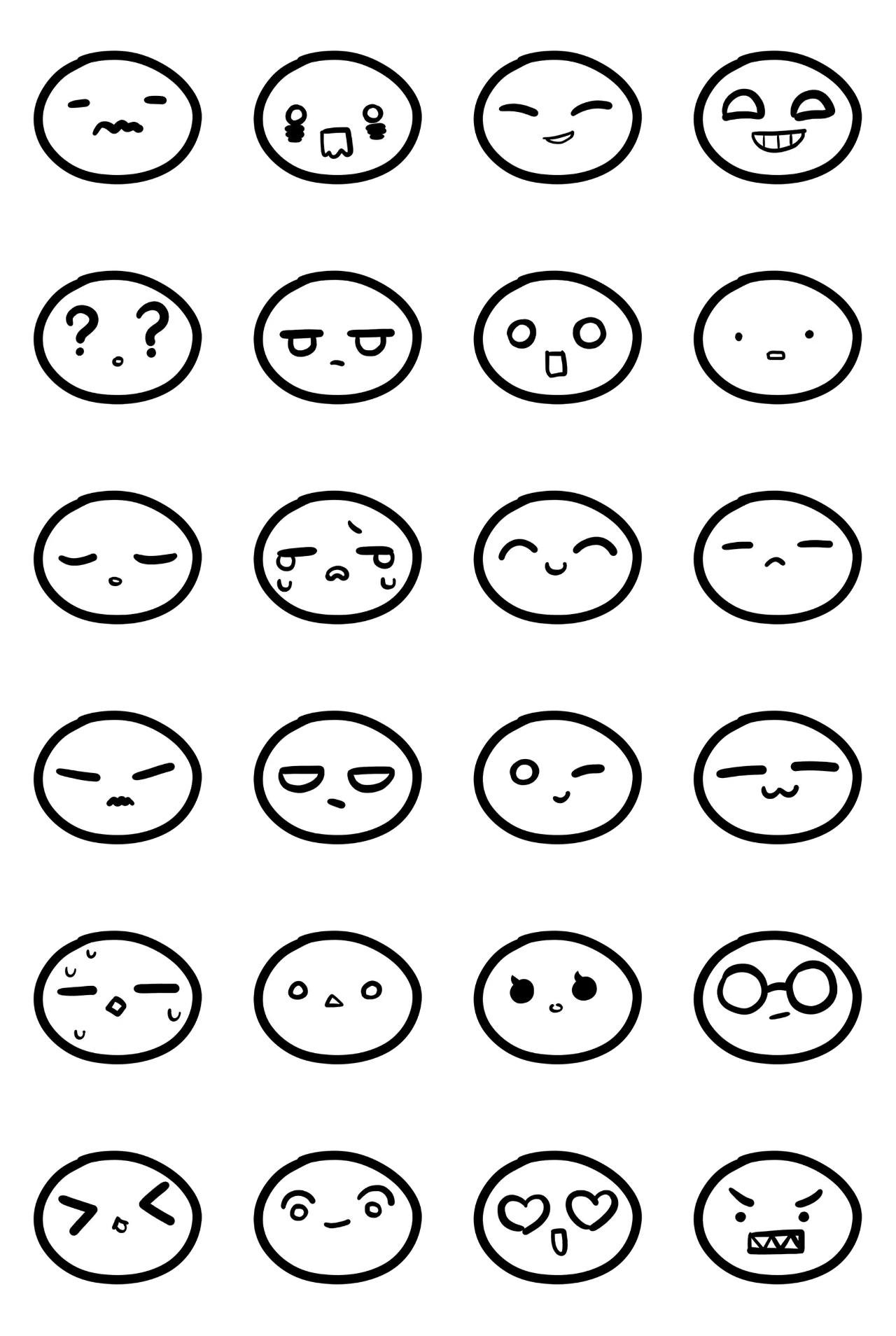 Round Simple Face Emoticon Gag,People sticker pack for Whatsapp, Telegram, Signal, and others chatting and message apps