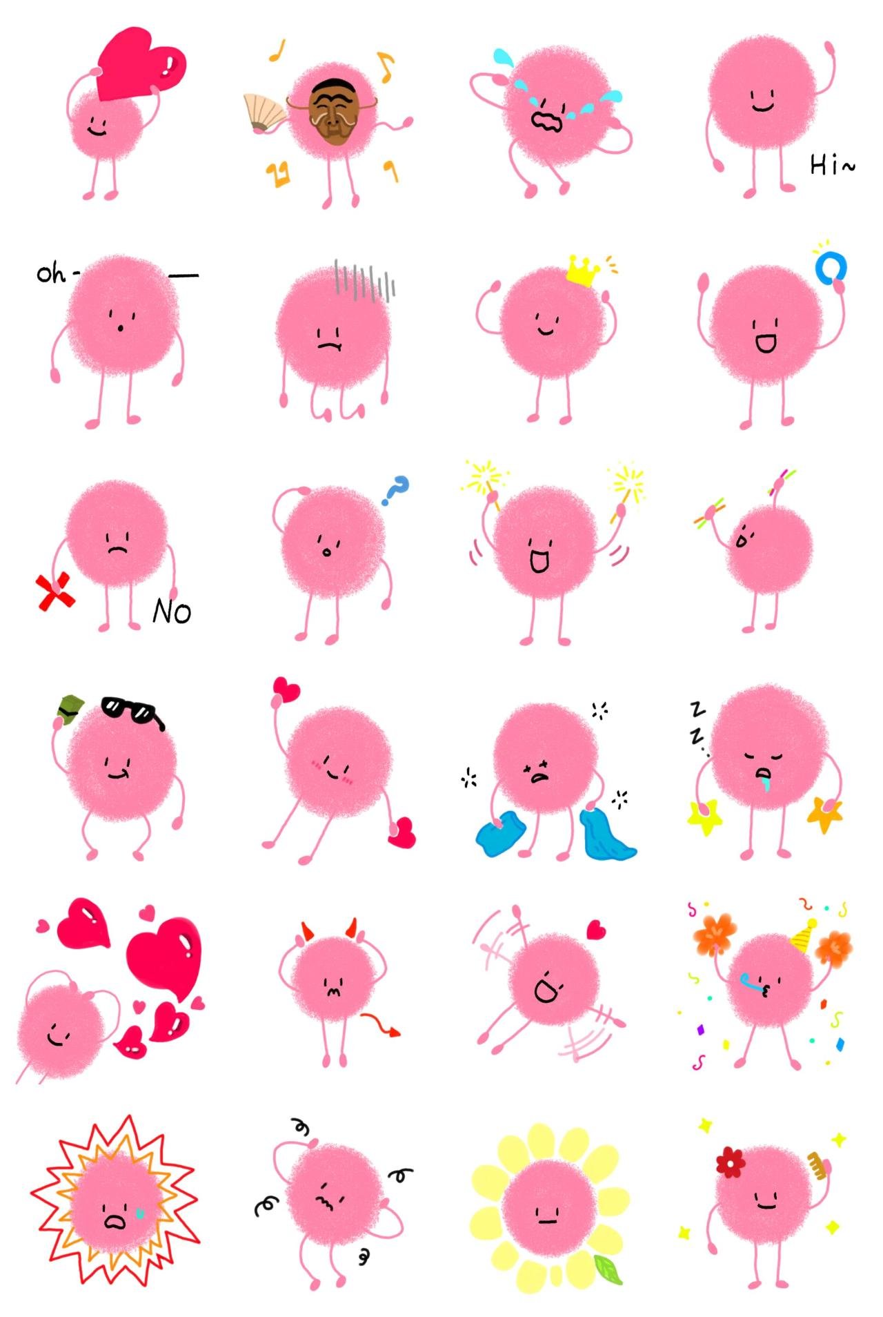 Pink dust Etc. sticker pack for Whatsapp, Telegram, Signal, and others chatting and message apps