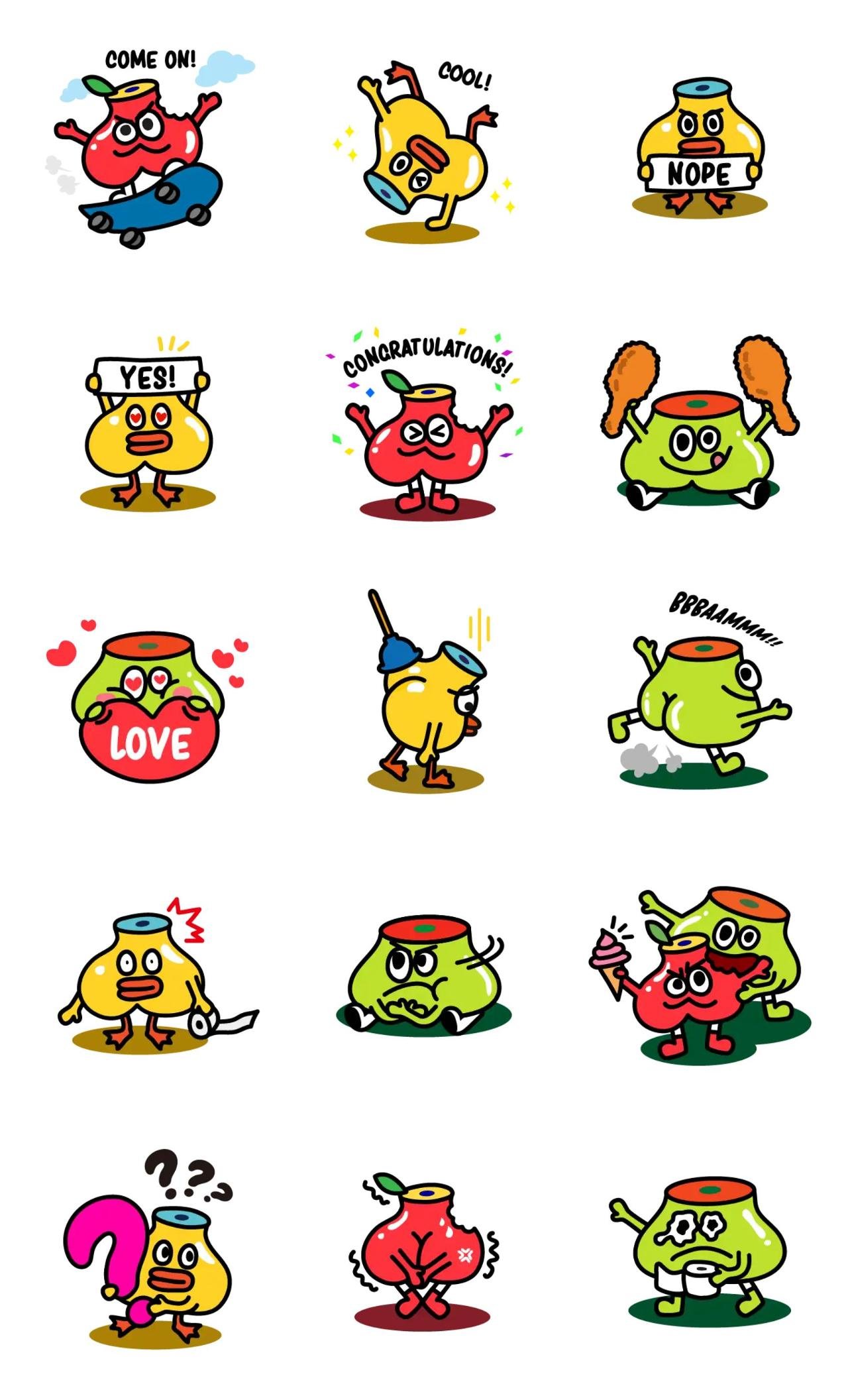 hipoo Animation/Cartoon,Gag sticker pack for Whatsapp, Telegram, Signal, and others chatting and message apps