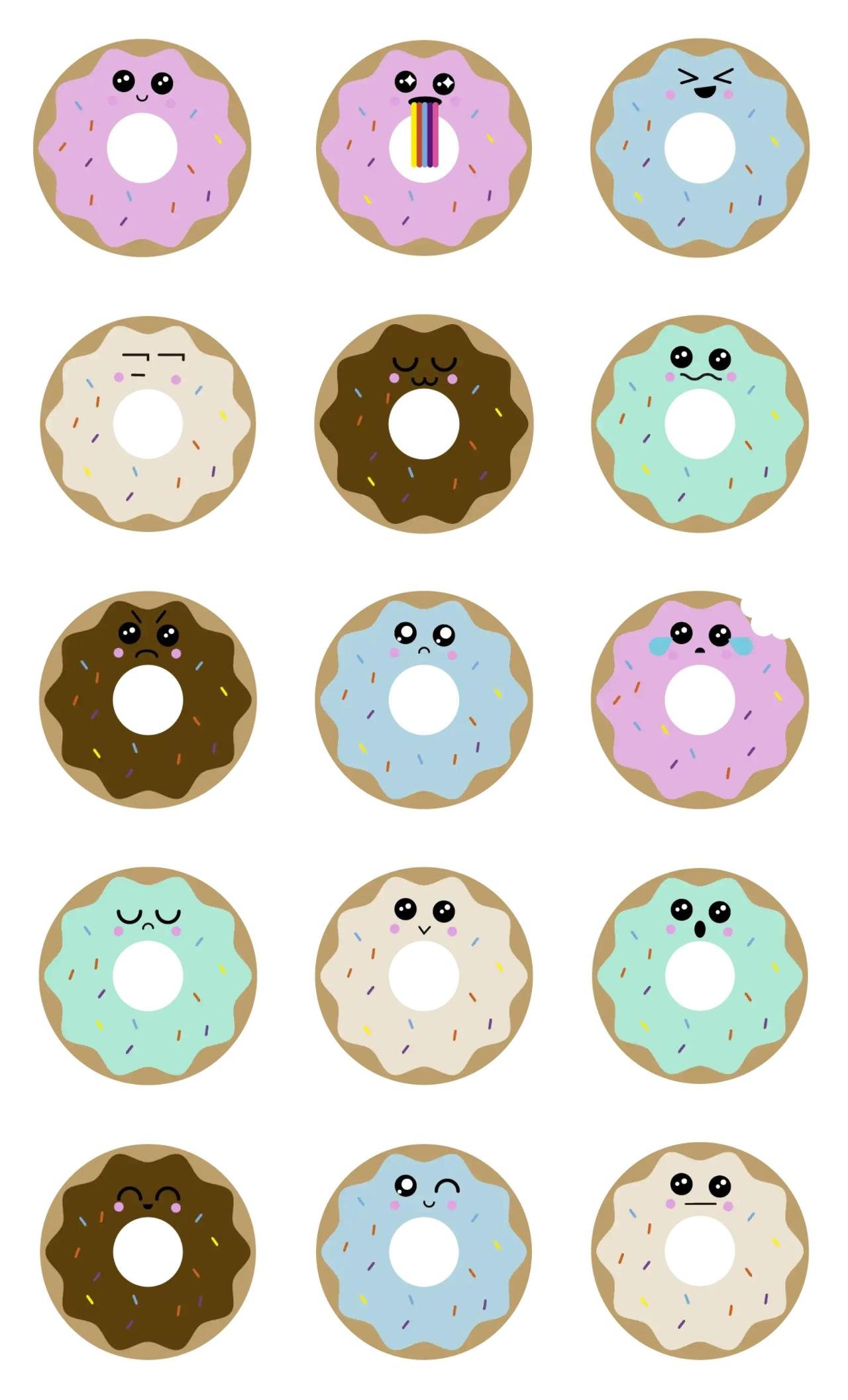 Donuts Animation/Cartoon,Food/Drink sticker pack for Whatsapp, Telegram, Signal, and others chatting and message apps