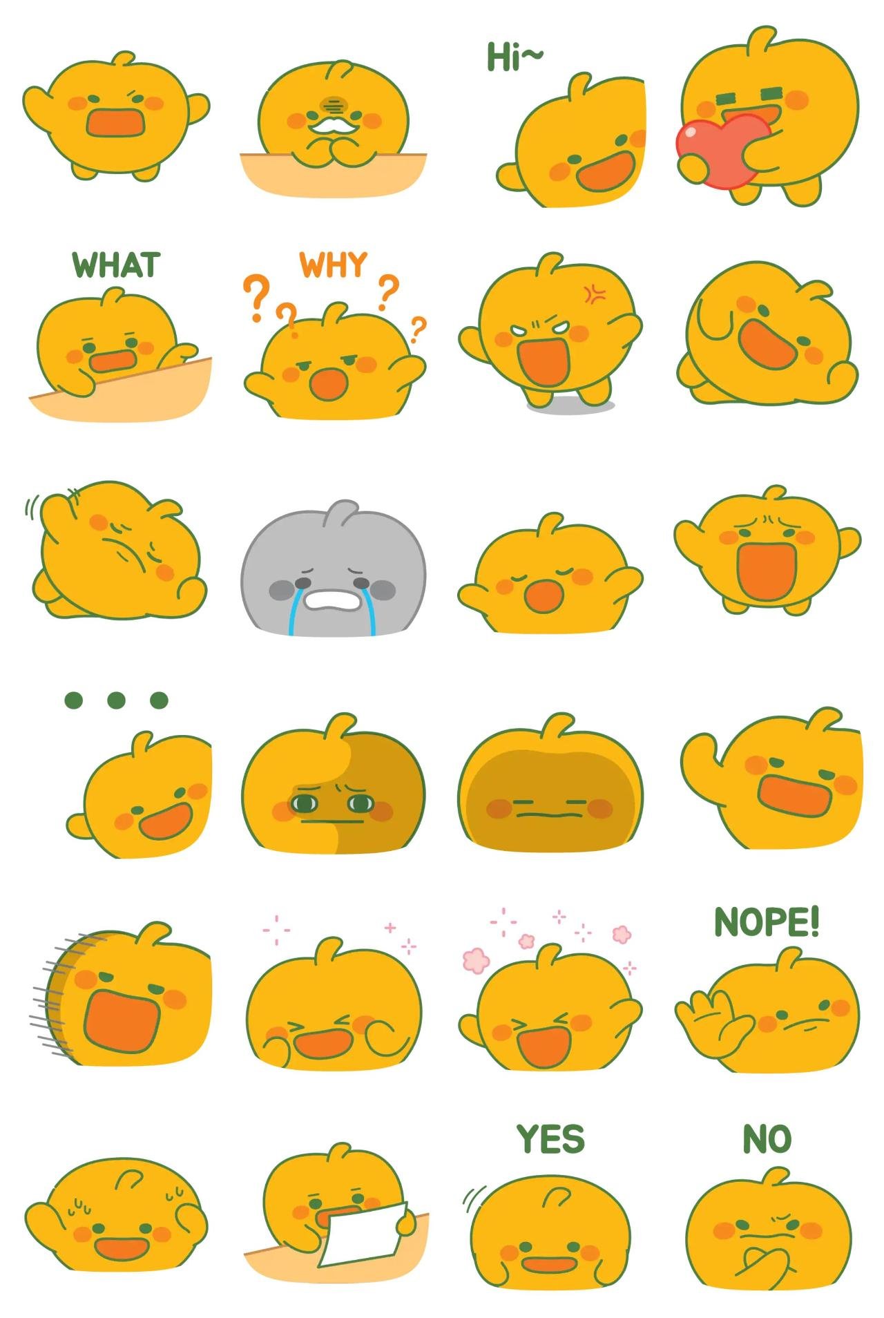 Determined Sweet Pumpkin Food/Drink,Halloween sticker pack for Whatsapp, Telegram, Signal, and others chatting and message apps