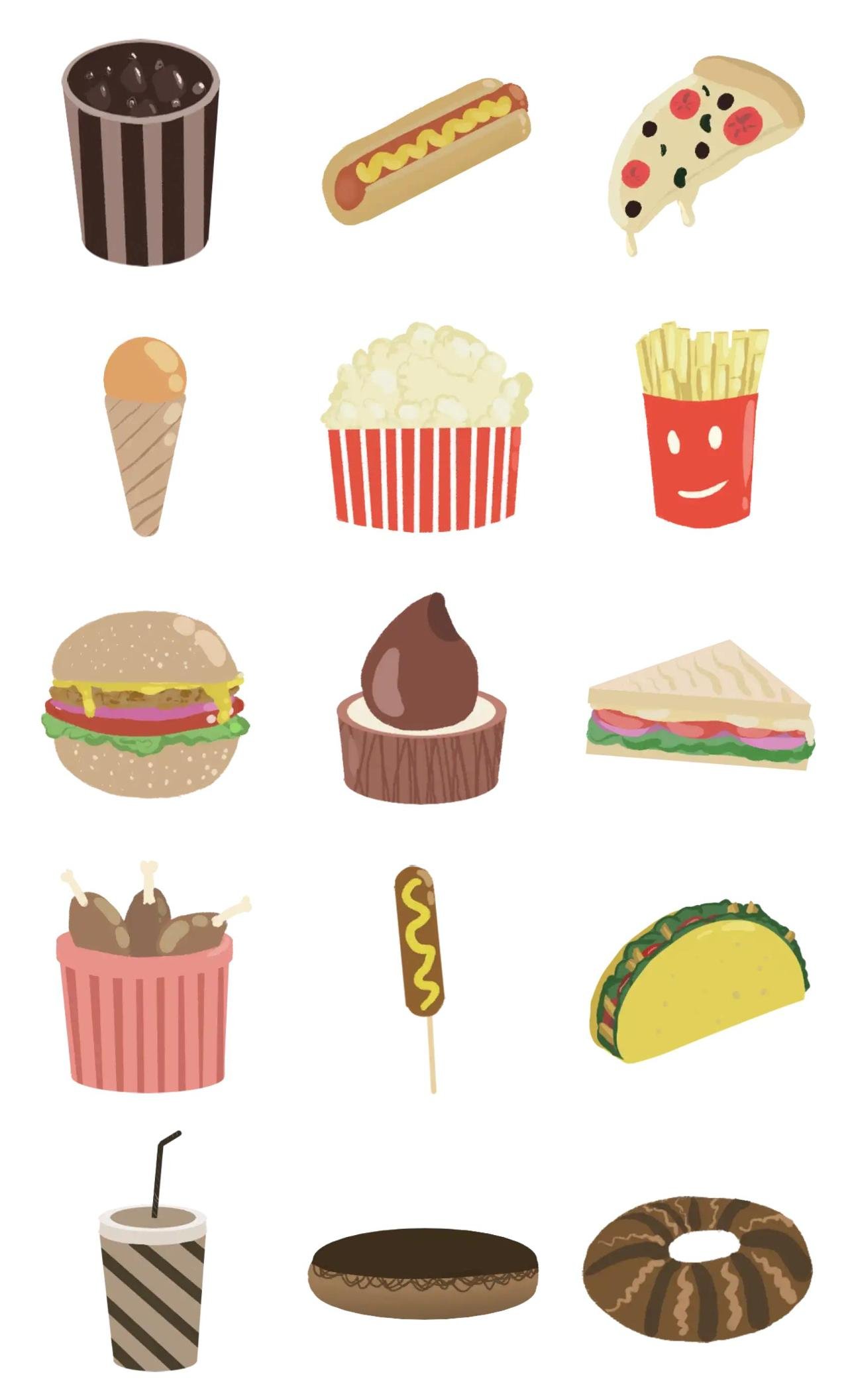 Yummy Food/Drink sticker pack for Whatsapp, Telegram, Signal, and others chatting and message apps