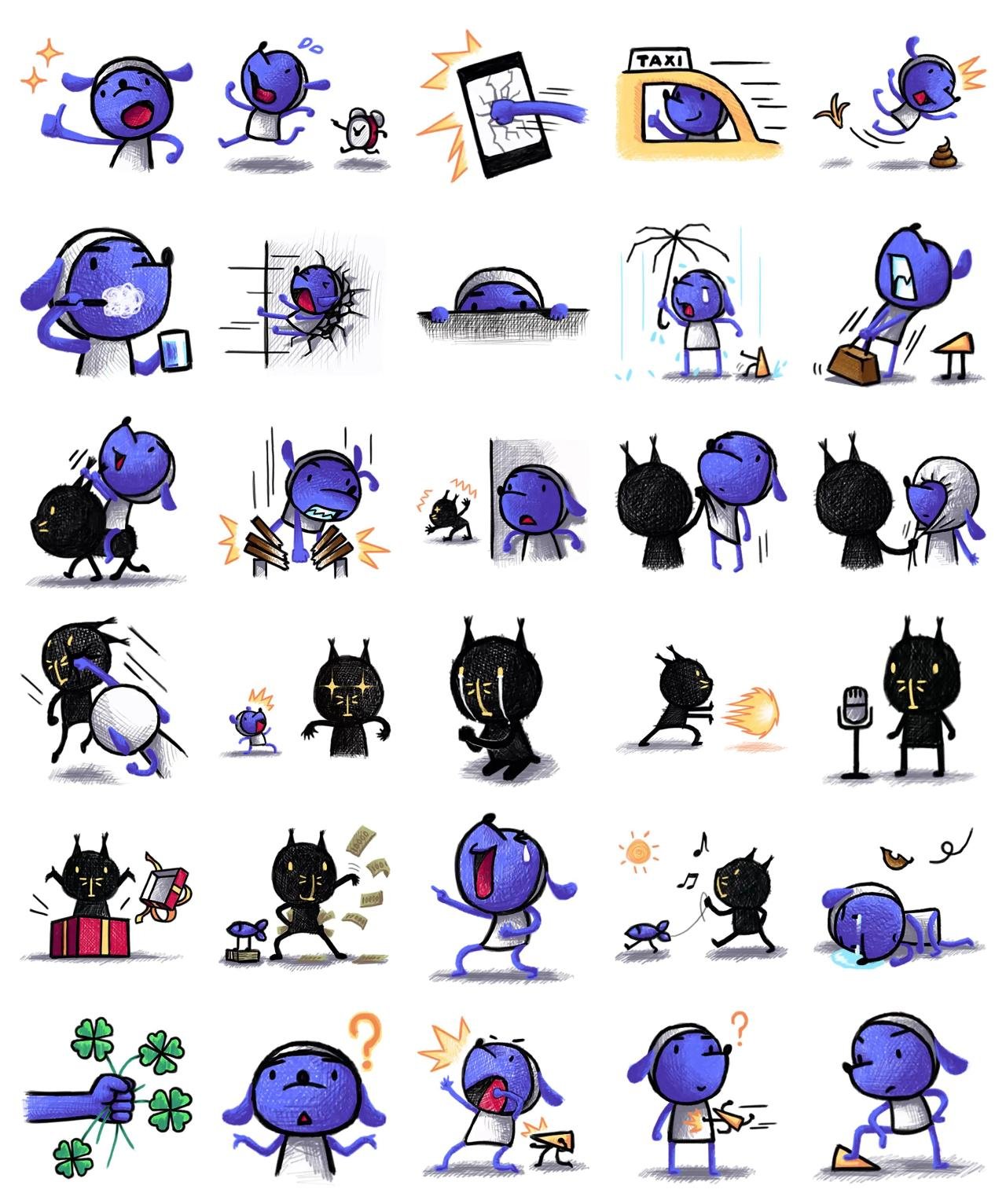 Blue Mouse Animation/Cartoon,Animals sticker pack for Whatsapp, Telegram, Signal, and others chatting and message apps