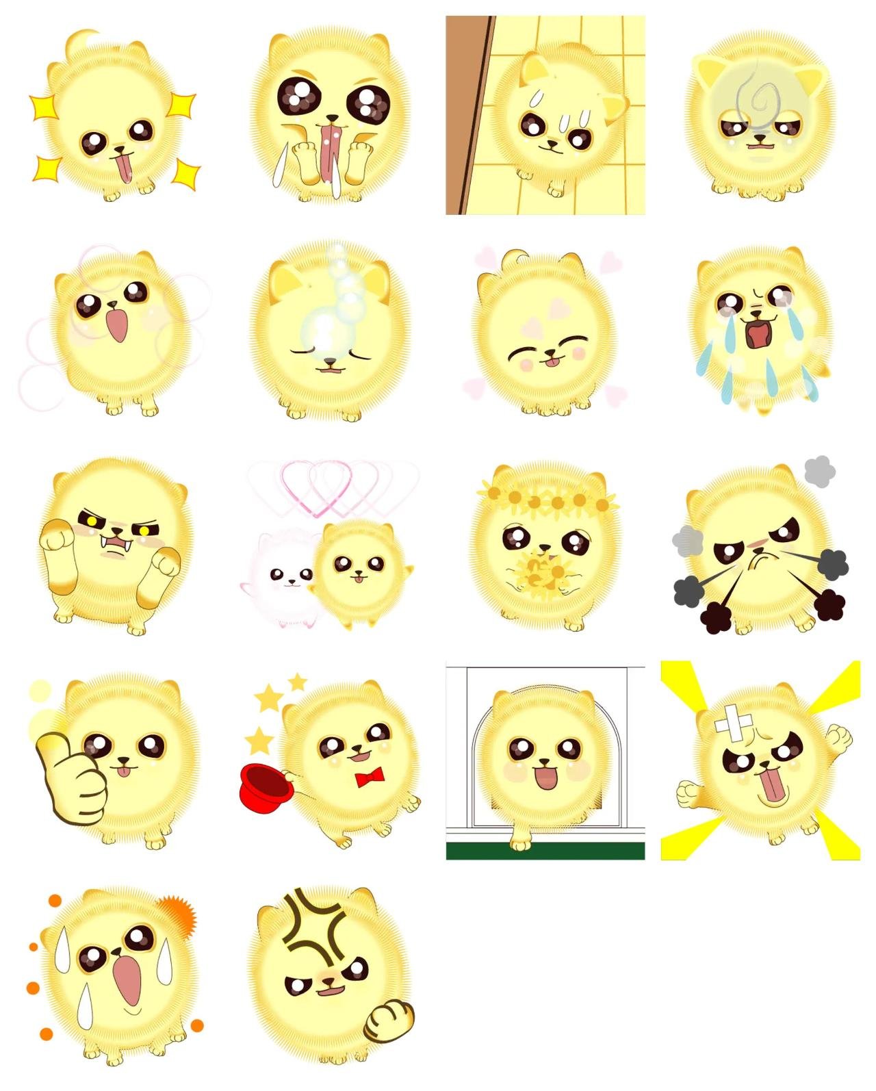 HEALING POMERANIAN NANI Animation/Cartoon,Animals sticker pack for Whatsapp, Telegram, Signal, and others chatting and message apps