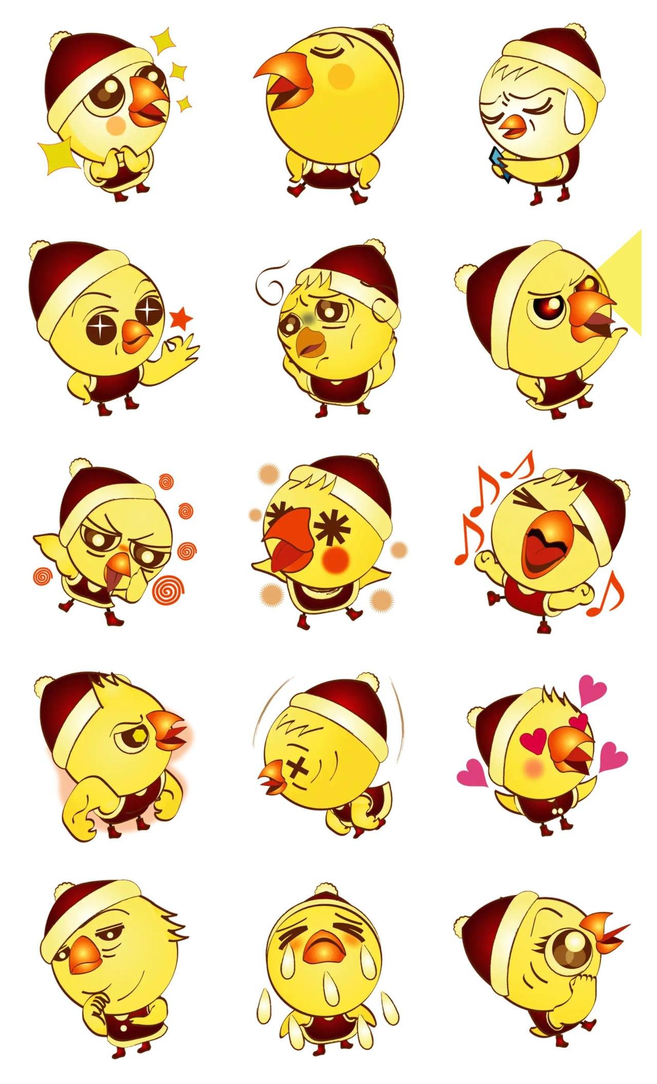 PIRO LITTLE BIRD IN SANTA COAT Animation/Cartoon,Animals sticker pack for Whatsapp, Telegram, Signal, and others chatting and message apps