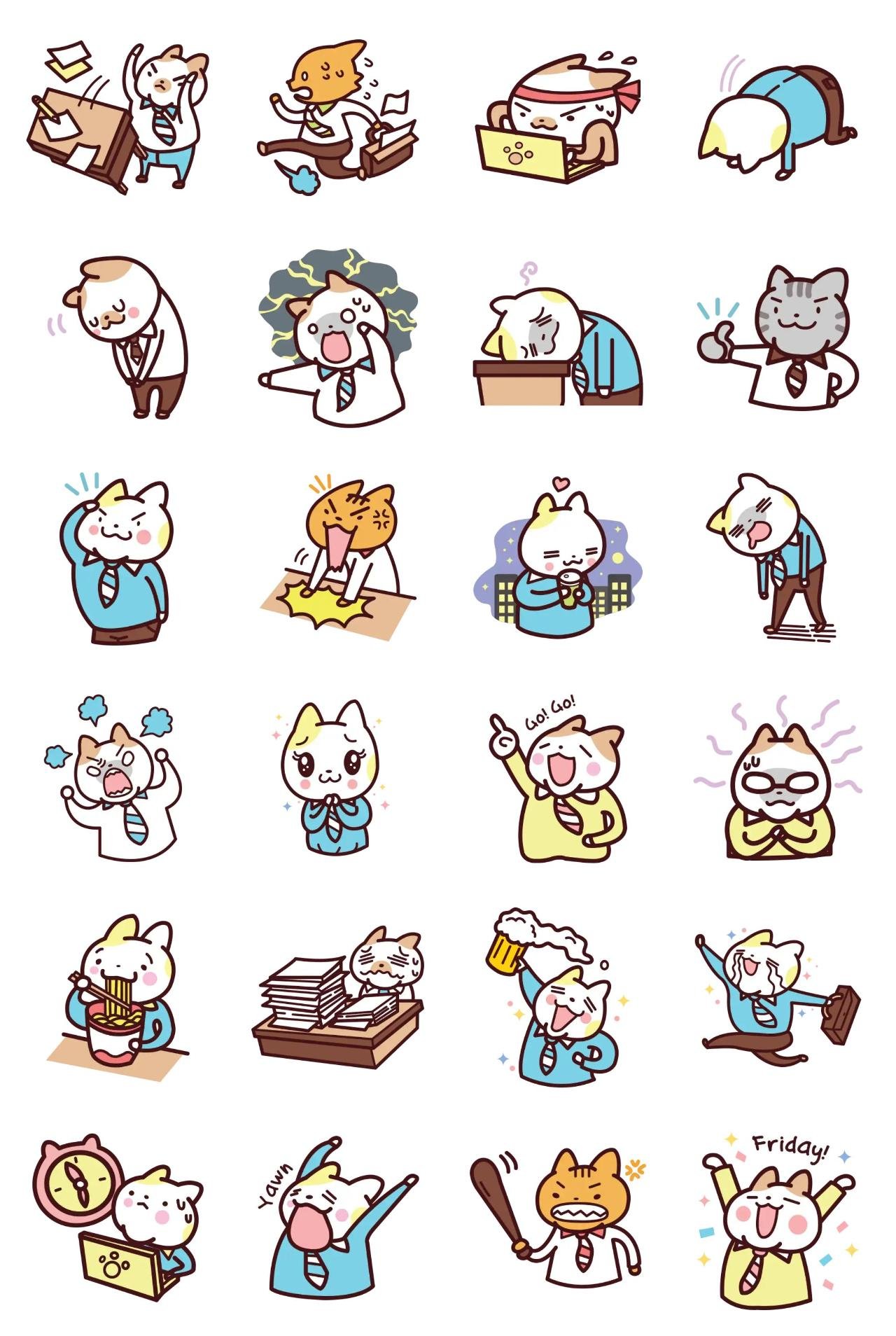 Corpo Cats Animals,Gag sticker pack for Whatsapp, Telegram, Signal, and others chatting and message apps