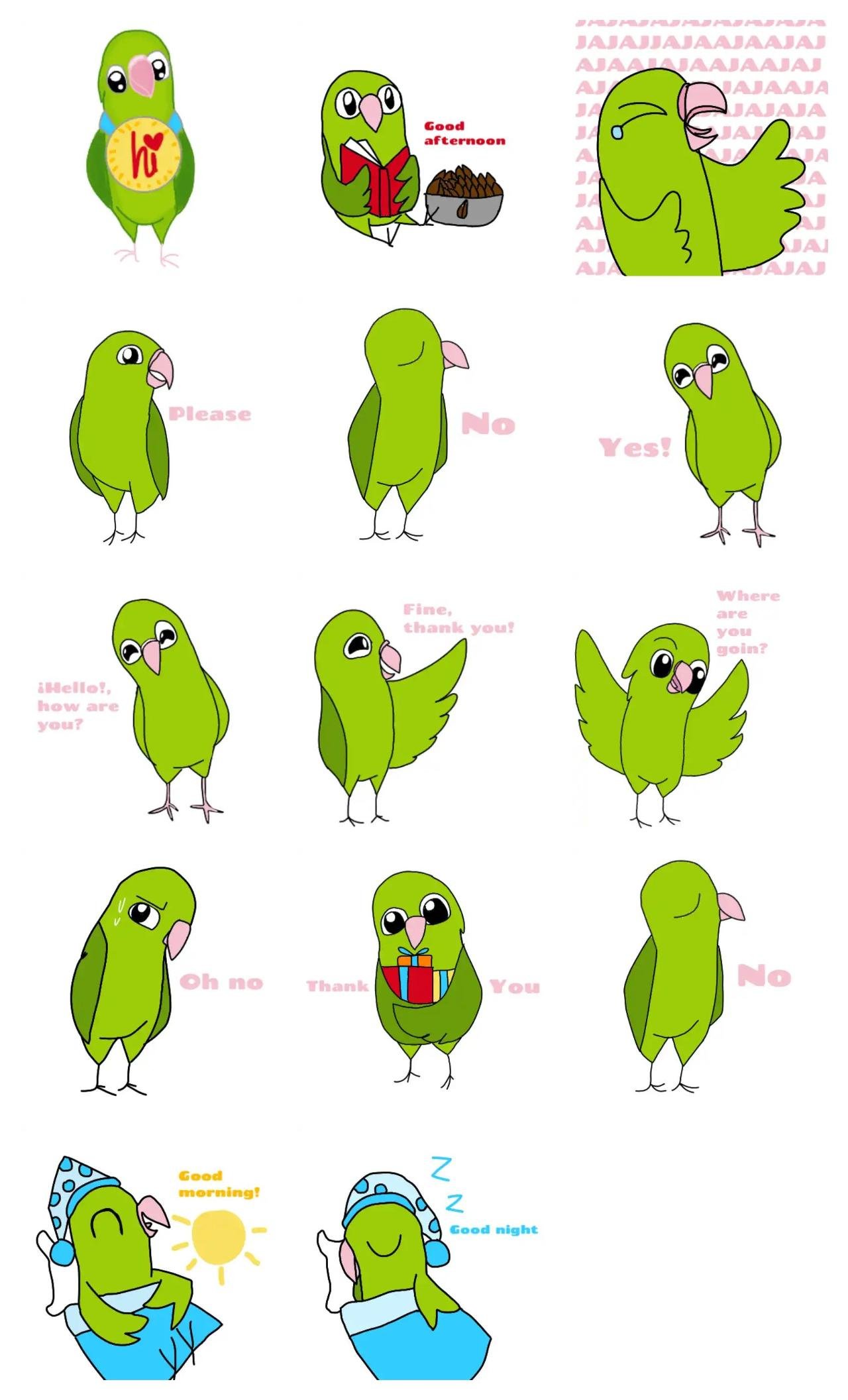 Parrot Animals,Etc. sticker pack for Whatsapp, Telegram, Signal, and others chatting and message apps