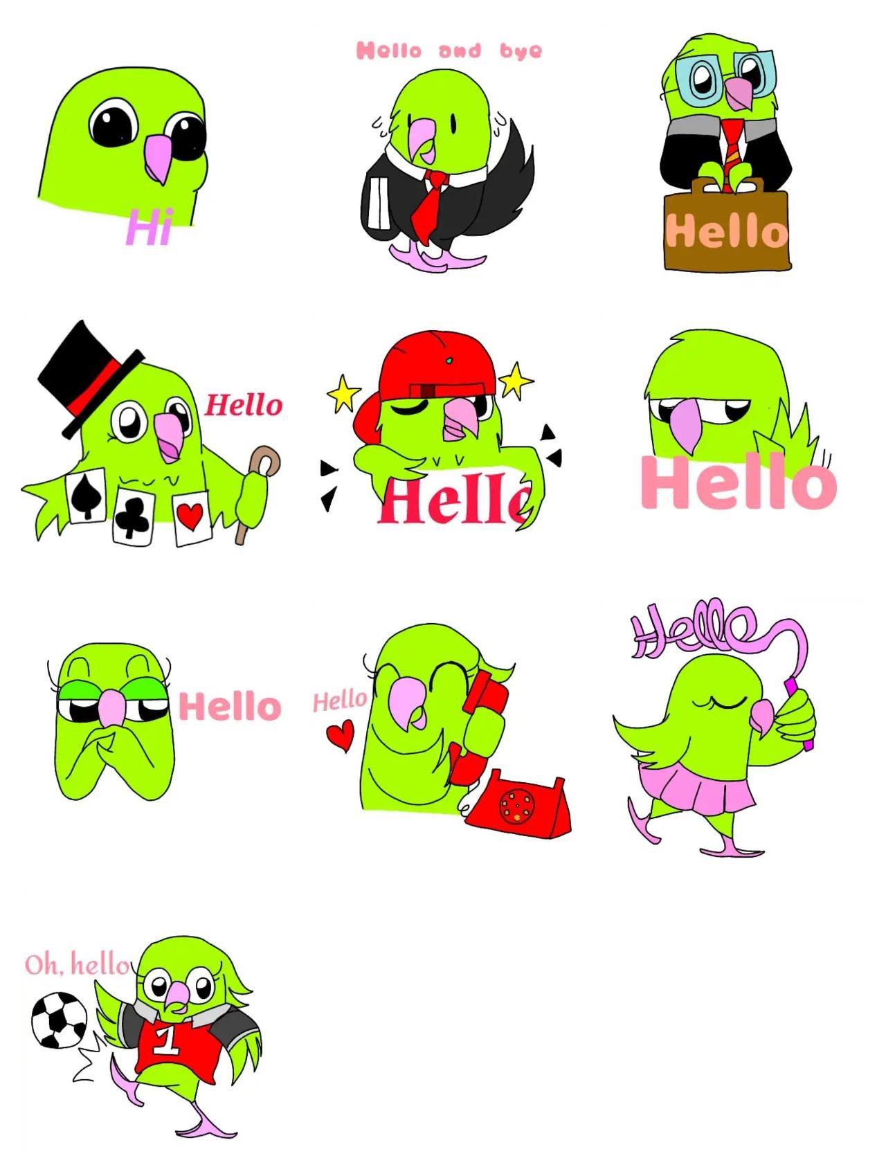 Hello Animals,Etc. sticker pack for Whatsapp, Telegram, Signal, and others chatting and message apps