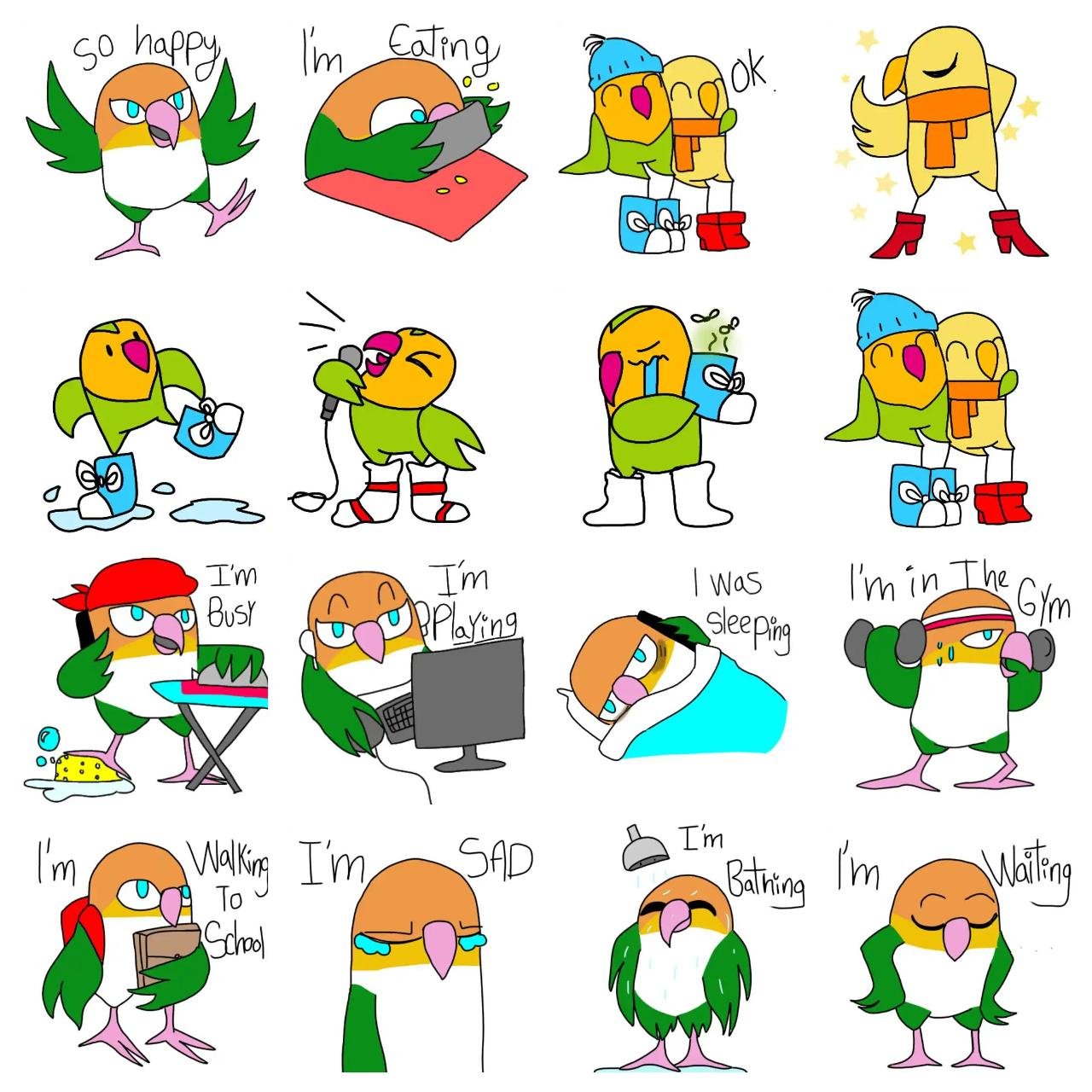 I am parrot Animals,Celebrity sticker pack for Whatsapp, Telegram, Signal, and others chatting and message apps