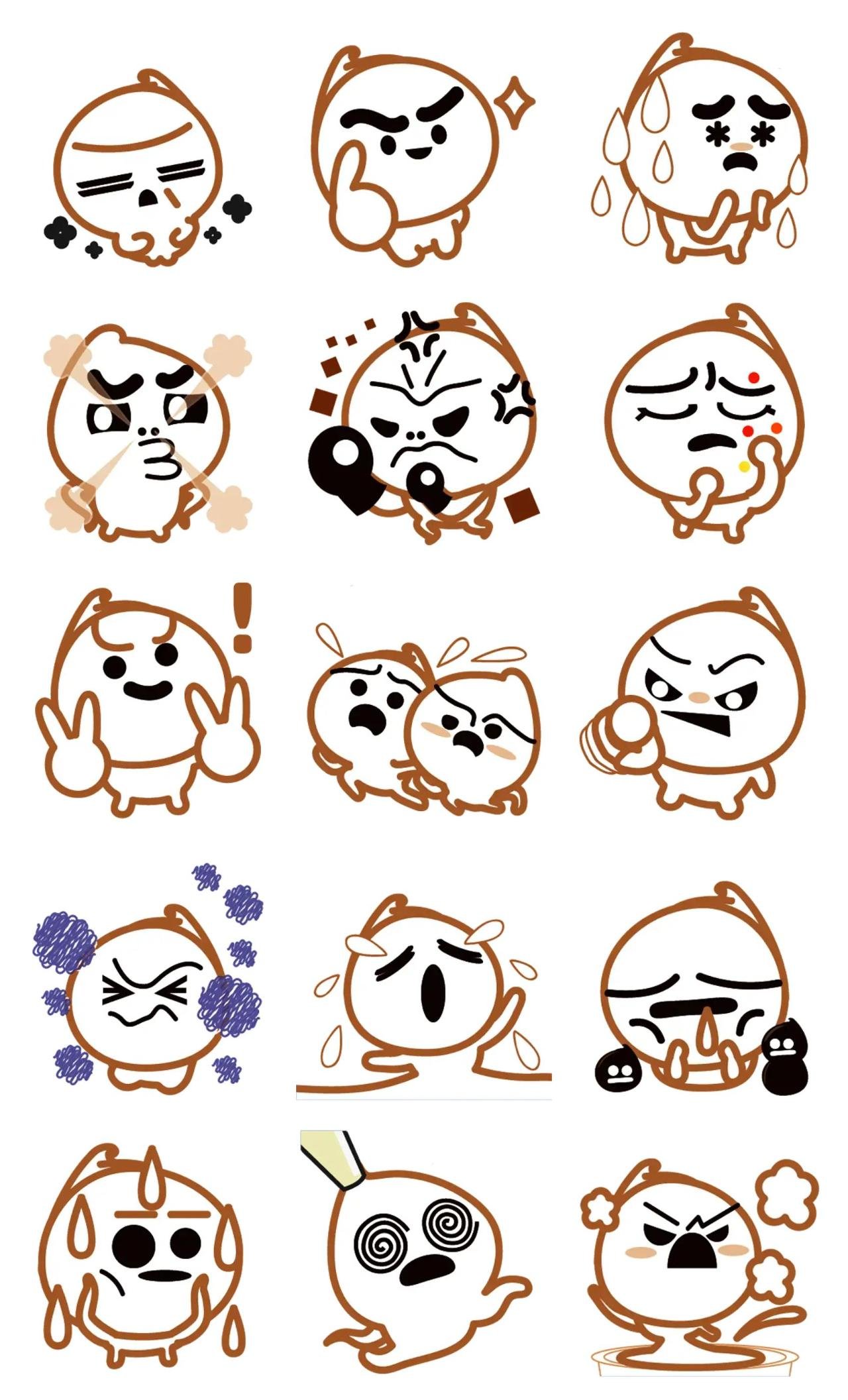 white creams Animation/Cartoon,Food/Drink sticker pack for Whatsapp, Telegram, Signal, and others chatting and message apps