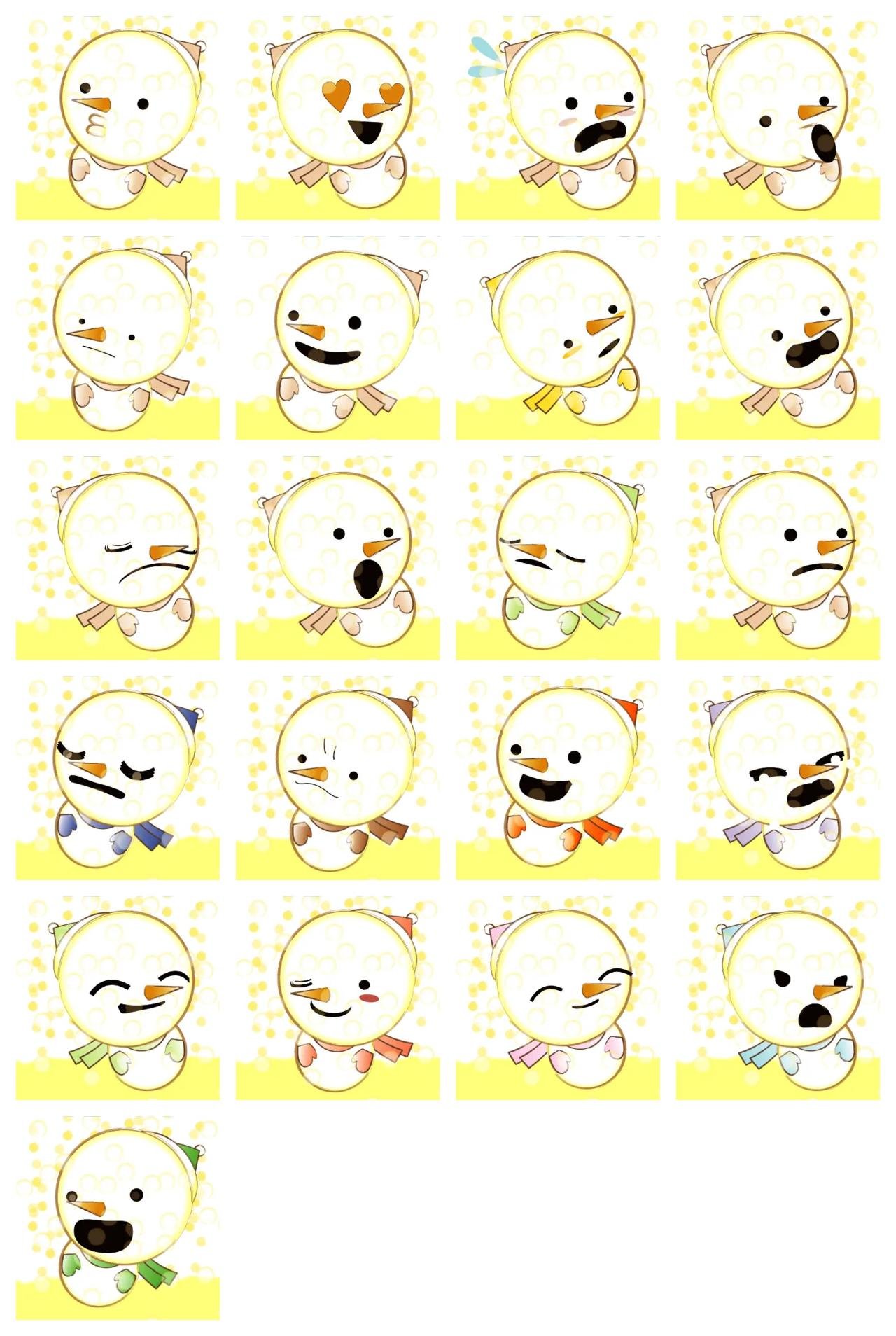 Snowman Animation/Cartoon,Etc. sticker pack for Whatsapp, Telegram, Signal, and others chatting and message apps