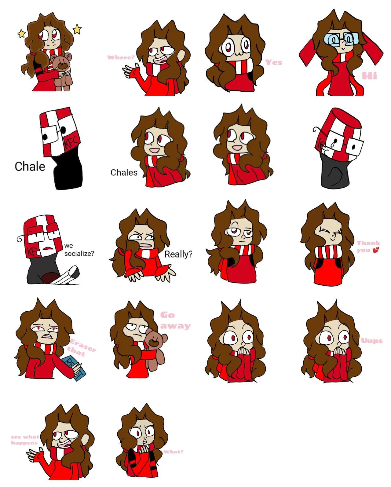 Jacket sophie Animation/Cartoon,Romance sticker pack for Whatsapp, Telegram, Signal, and others chatting and message apps