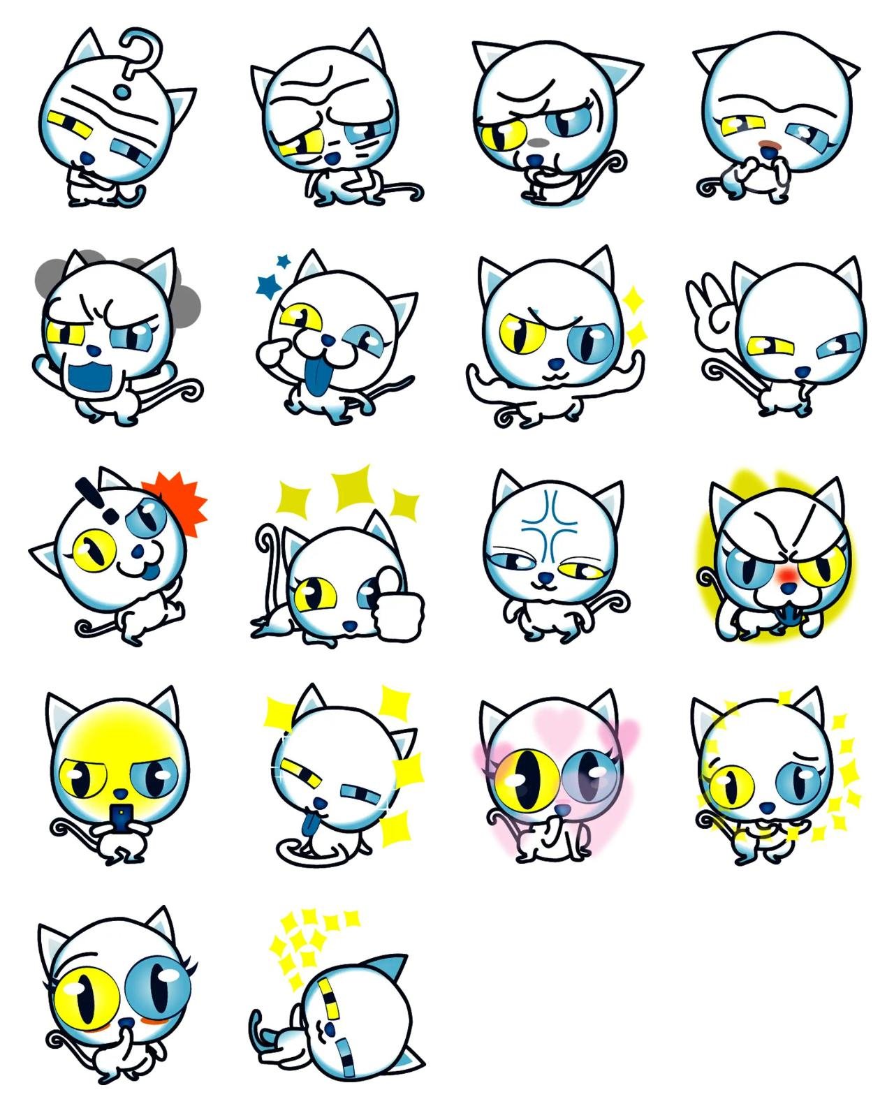 Space cat Milky Blue Animation/Cartoon,Animals sticker pack for Whatsapp, Telegram, Signal, and others chatting and message apps