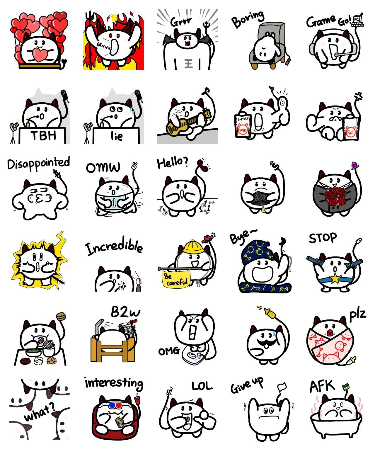 Baby devil ddun ma_ENG Animation/Cartoon sticker pack for Whatsapp, Telegram, Signal, and others chatting and message apps