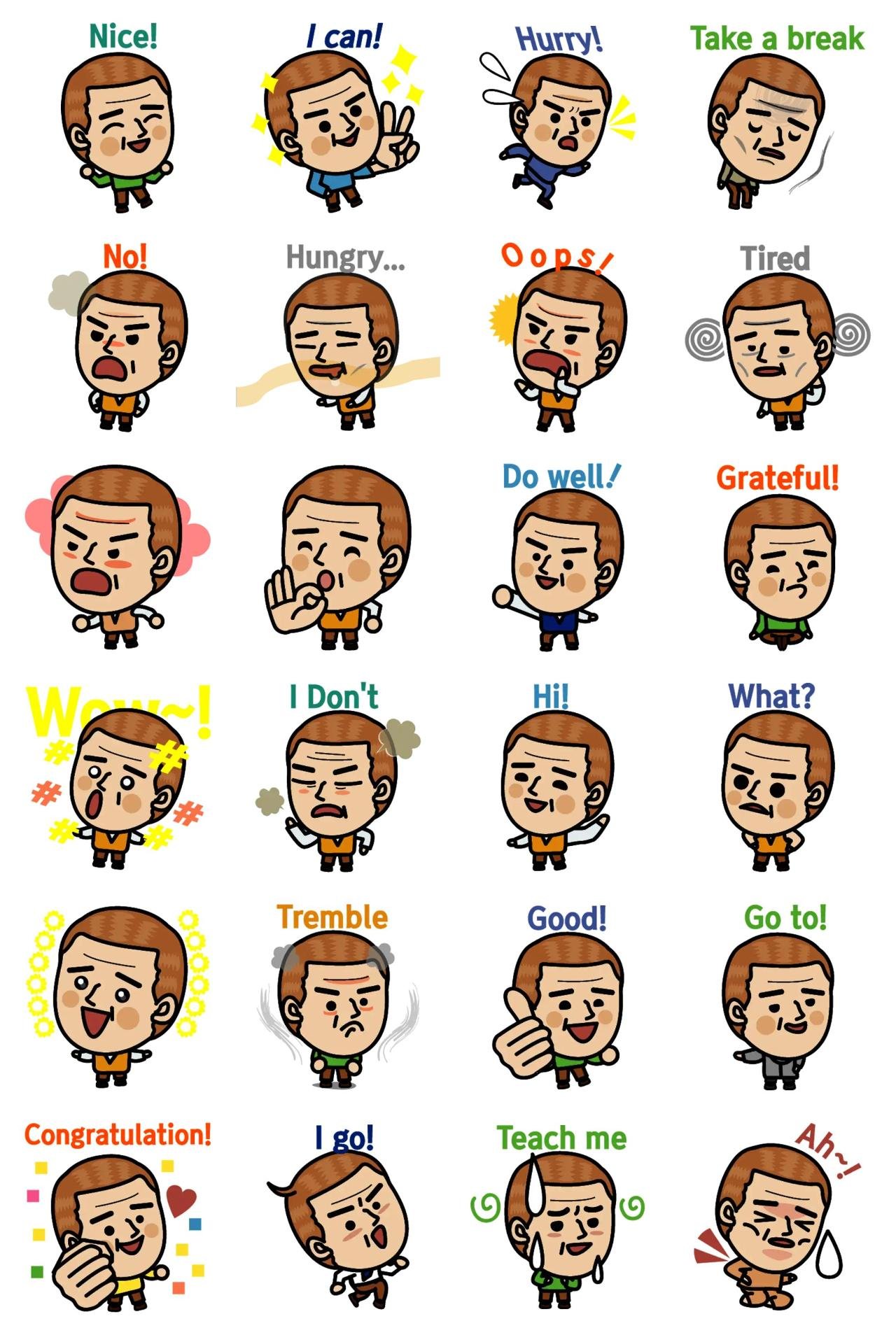 Papaticon Animation/Cartoon,People sticker pack for Whatsapp, Telegram, Signal, and others chatting and message apps