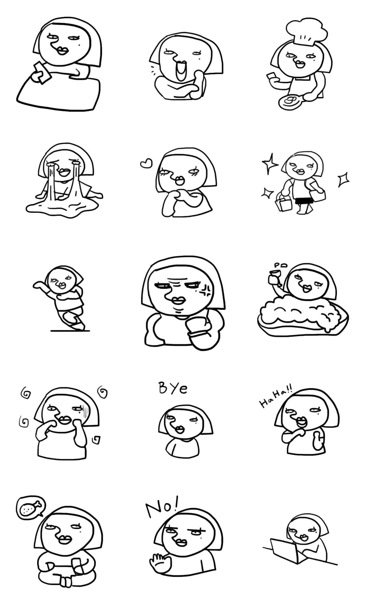 a charming woman 1 Animation/Cartoon,Gag sticker pack for Whatsapp, Telegram, Signal, and others chatting and message apps