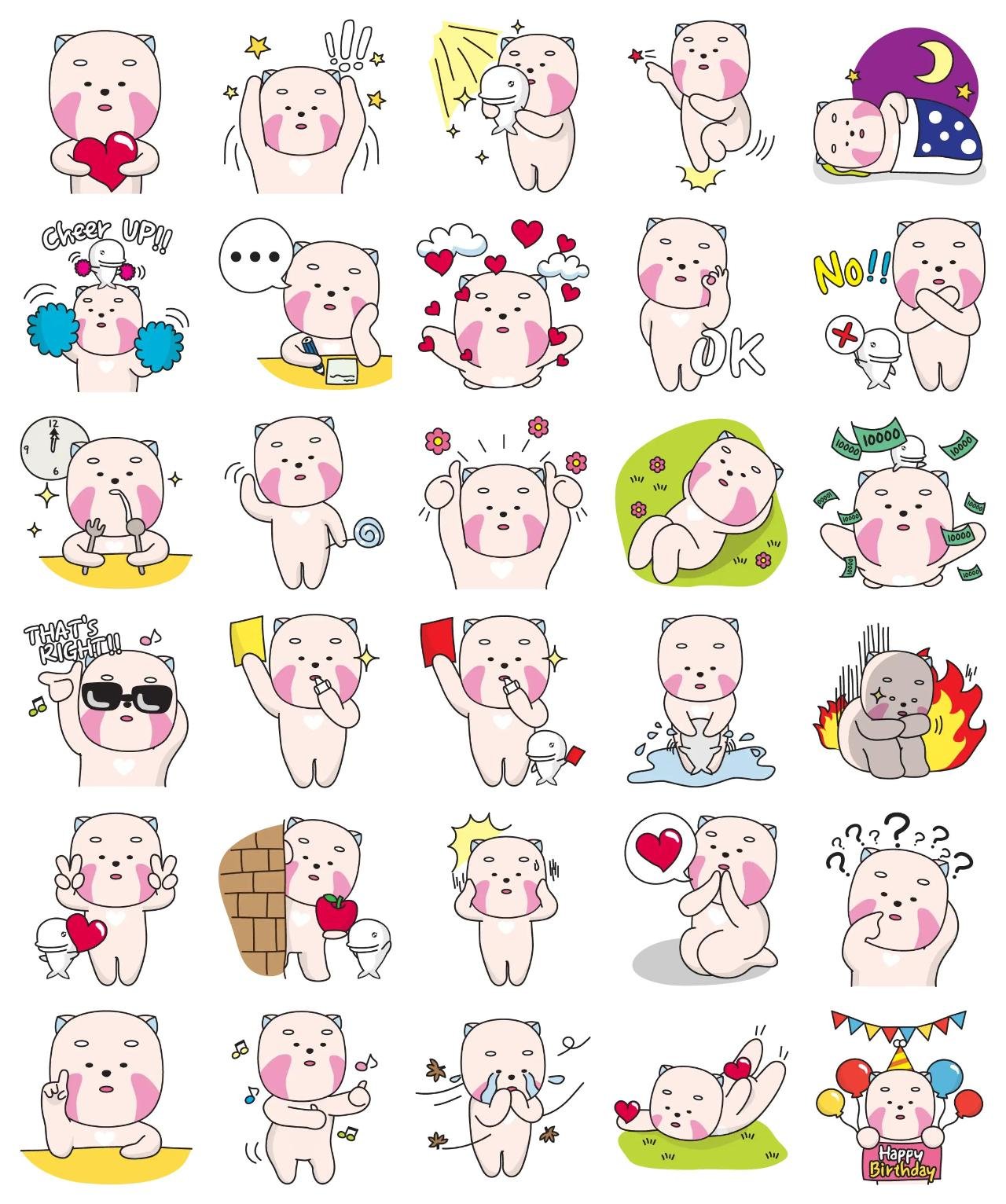 Happy Bear ZOAH Animation/Cartoon,Animals sticker pack for Whatsapp, Telegram, Signal, and others chatting and message apps